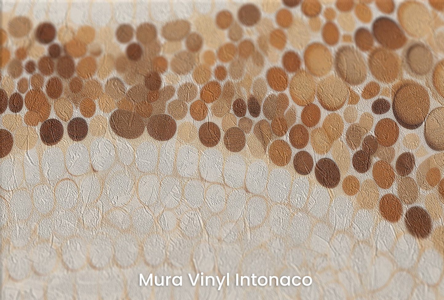 Zbliżenie na artystyczną fototapetę o nazwie WOODEN WAVES MOSAIC na podłożu Mura Vinyl Intonaco - struktura tartego tynku.