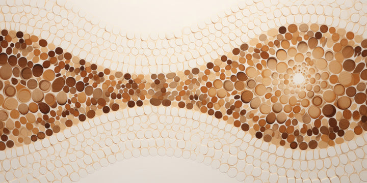 Prezentacja całego wzoru fototapety o nazwie WOODEN WAVES MOSAIC
