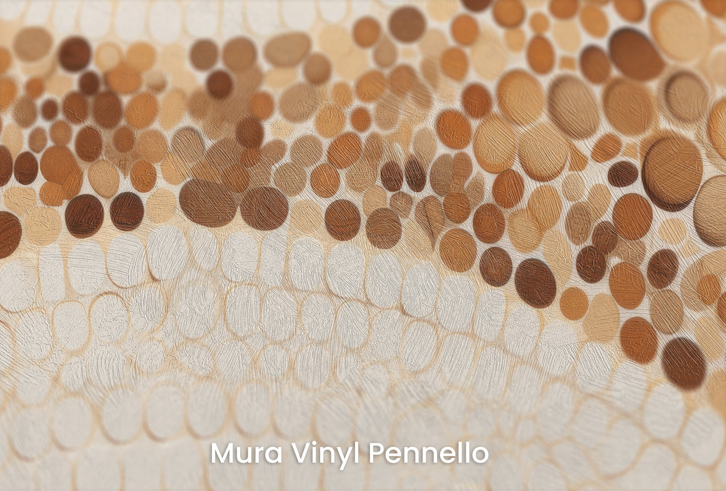 Zbliżenie na artystyczną fototapetę o nazwie WOODEN WAVES MOSAIC na podłożu Mura Vinyl Pennello - faktura pociągnięć pędzla malarskiego.