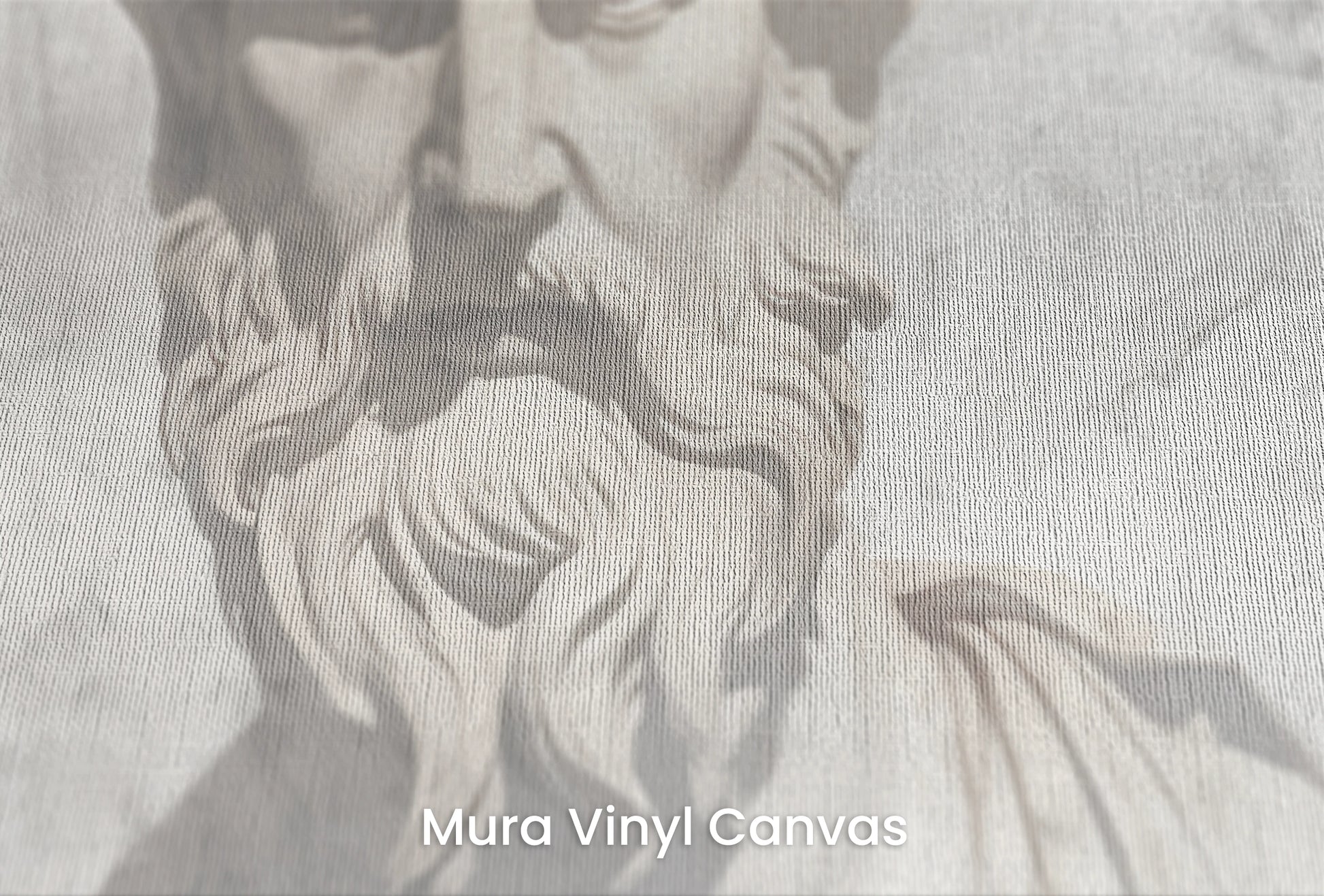 Zbliżenie na artystyczną fototapetę o nazwie Zeus's Deliberation na podłożu Mura Vinyl Canvas - faktura naturalnego płótna.