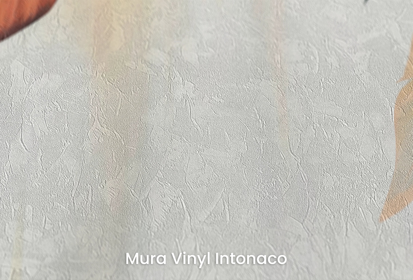 Zbliżenie na artystyczną fototapetę o nazwie Vibrant Canopy na podłożu Mura Vinyl Intonaco - struktura tartego tynku.