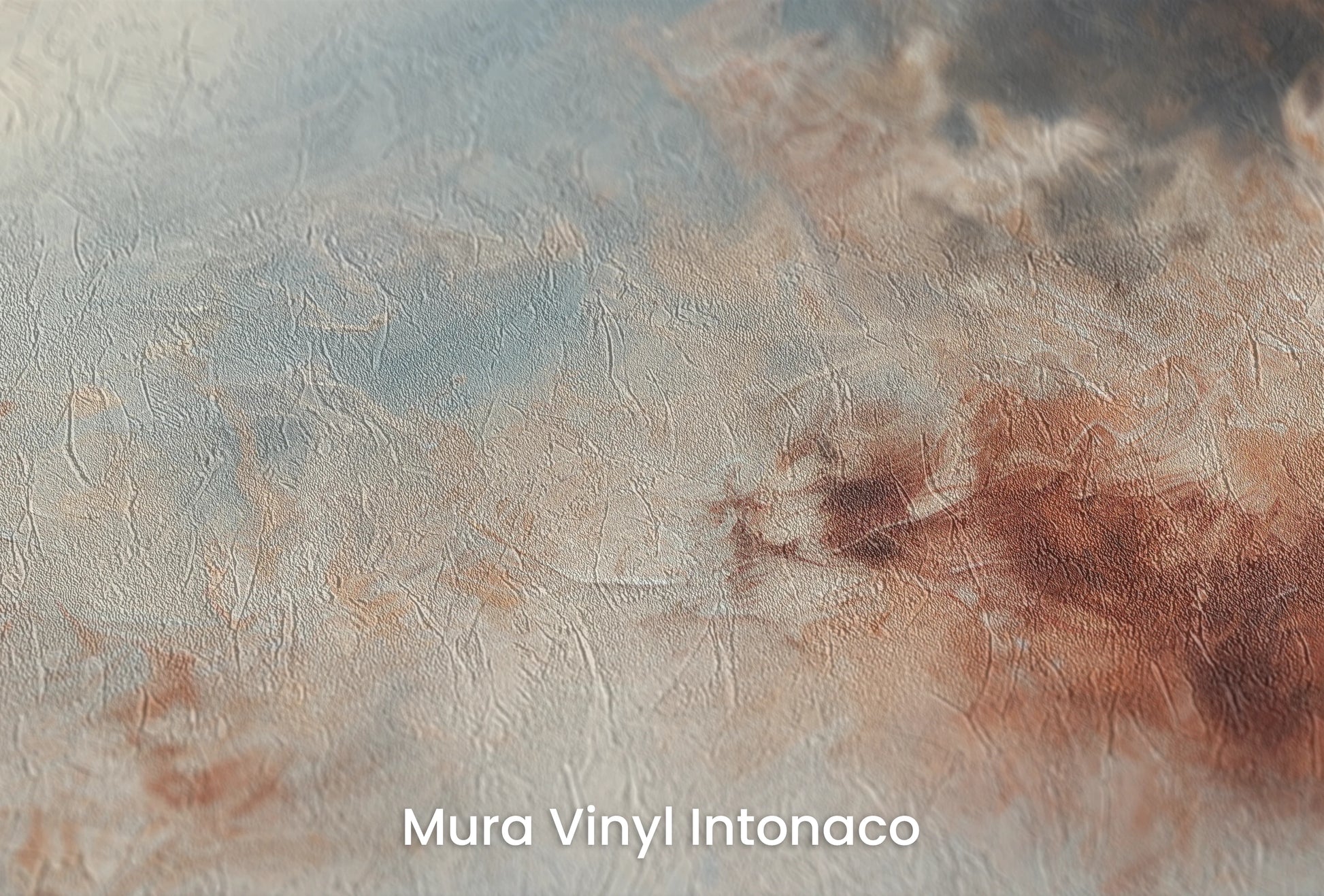 Zbliżenie na artystyczną fototapetę o nazwie Cosmic Flow na podłożu Mura Vinyl Intonaco - struktura tartego tynku.