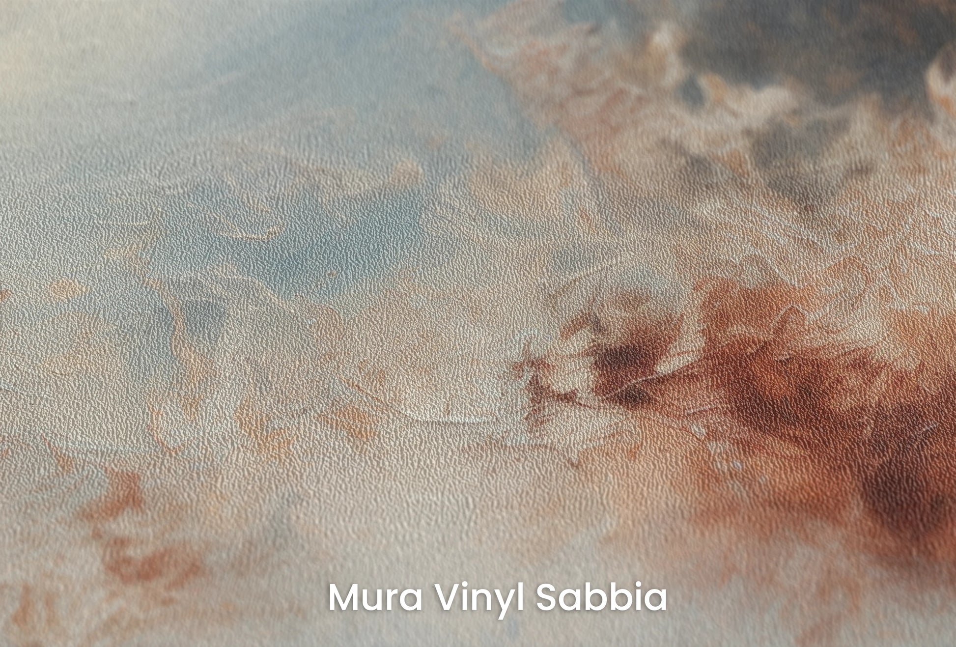Zbliżenie na artystyczną fototapetę o nazwie Cosmic Flow na podłożu Mura Vinyl Sabbia struktura grubego ziarna piasku.