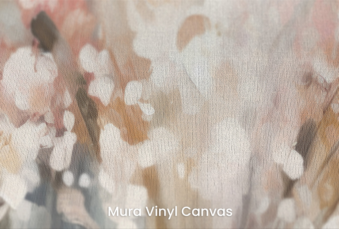 Zbliżenie na artystyczną fototapetę o nazwie Blossom Softness na podłożu Mura Vinyl Canvas - faktura naturalnego płótna.