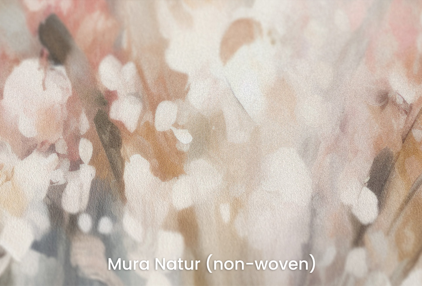Zbliżenie na artystyczną fototapetę o nazwie Blossom Softness na podłożu Mura Natur (non-woven) - naturalne i ekologiczne podłoże.