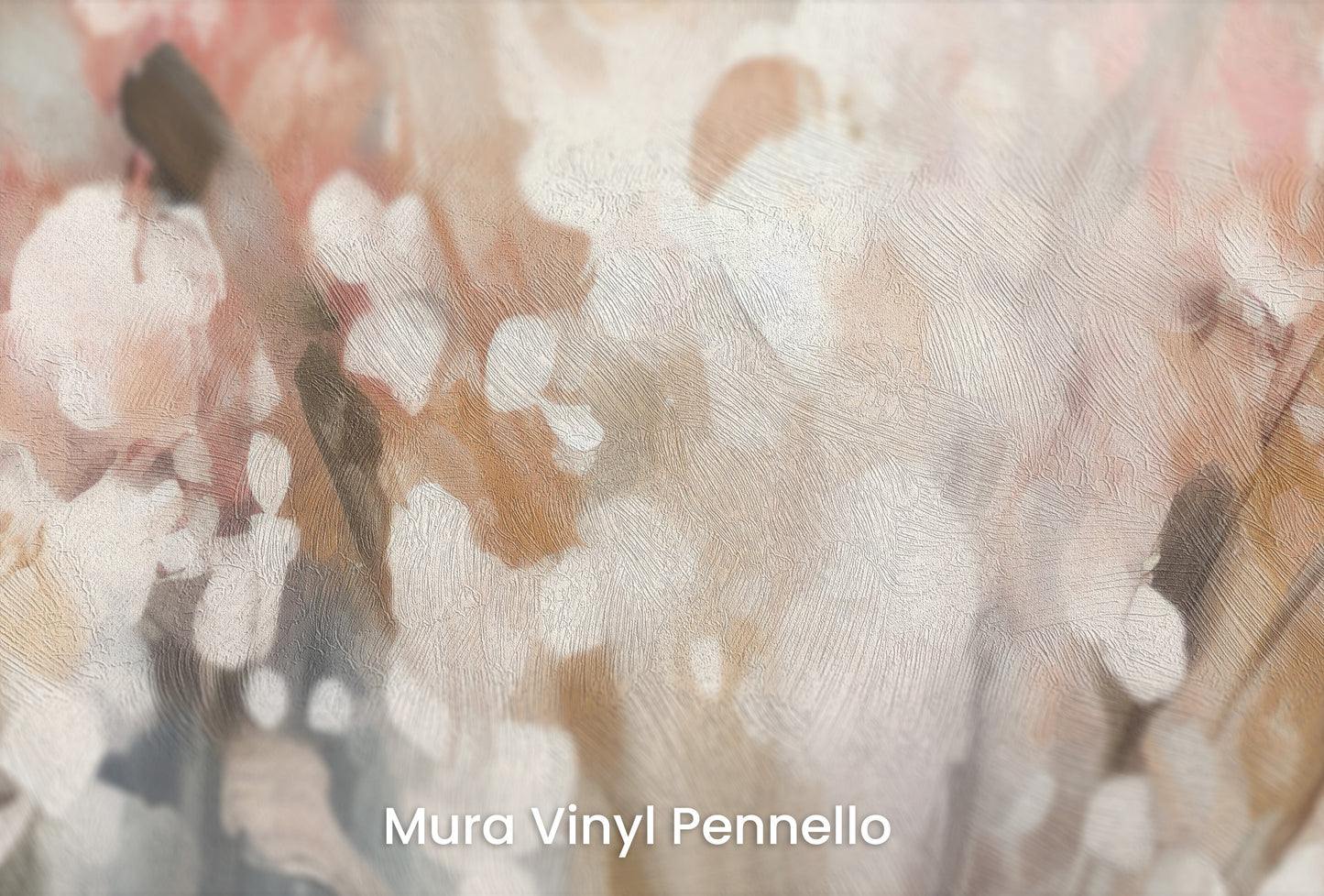 Zbliżenie na artystyczną fototapetę o nazwie Blossom Softness na podłożu Mura Vinyl Pennello - faktura pociągnięć pędzla malarskiego.
