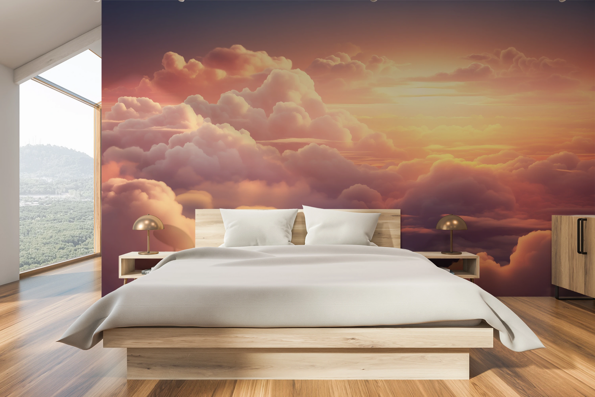 Wzór fototapety o nazwie Azure Dream pokazanej w kontekście pomieszczenia.