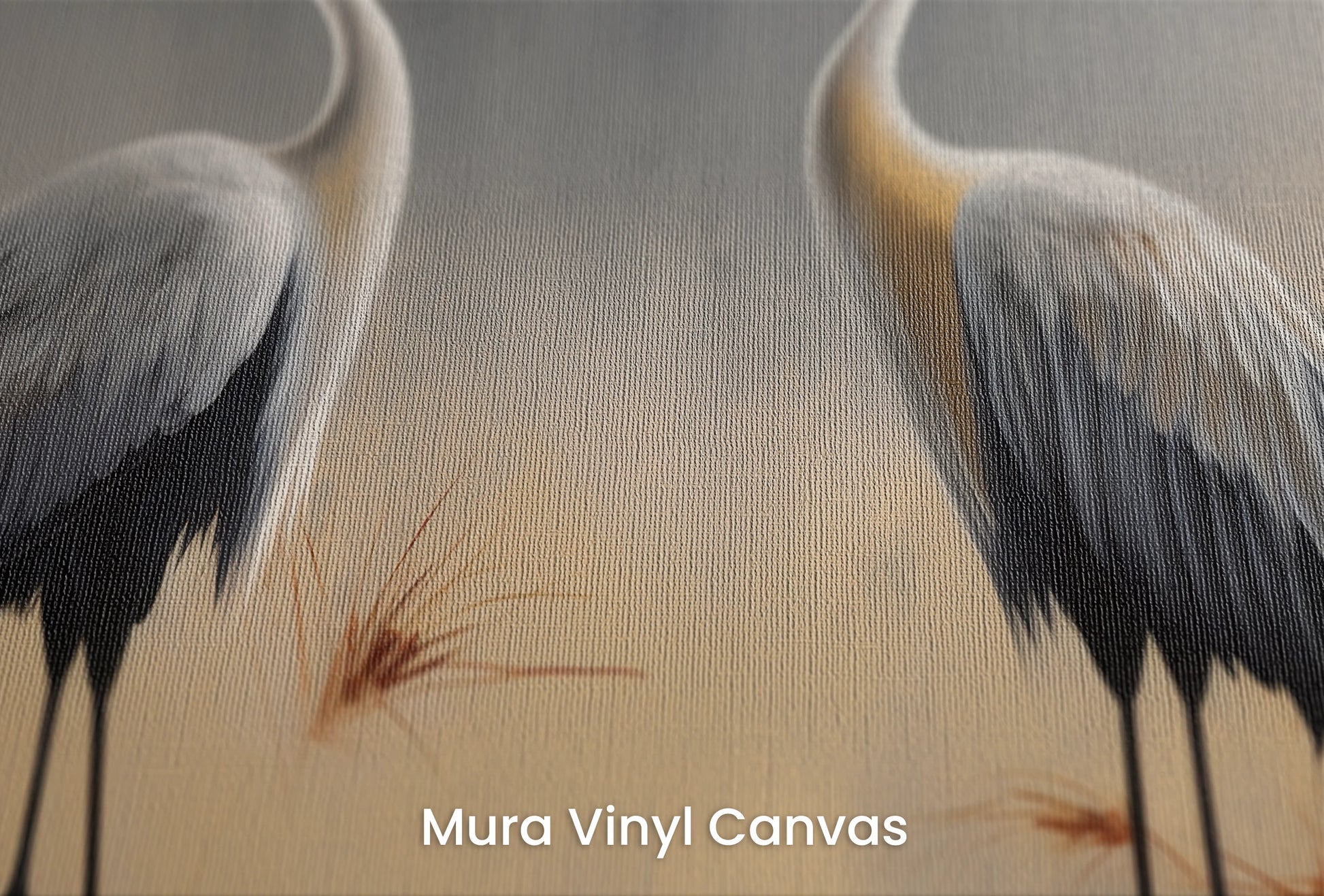 Zbliżenie na artystyczną fototapetę o nazwie Reflection of Dawn na podłożu Mura Vinyl Canvas - faktura naturalnego płótna.