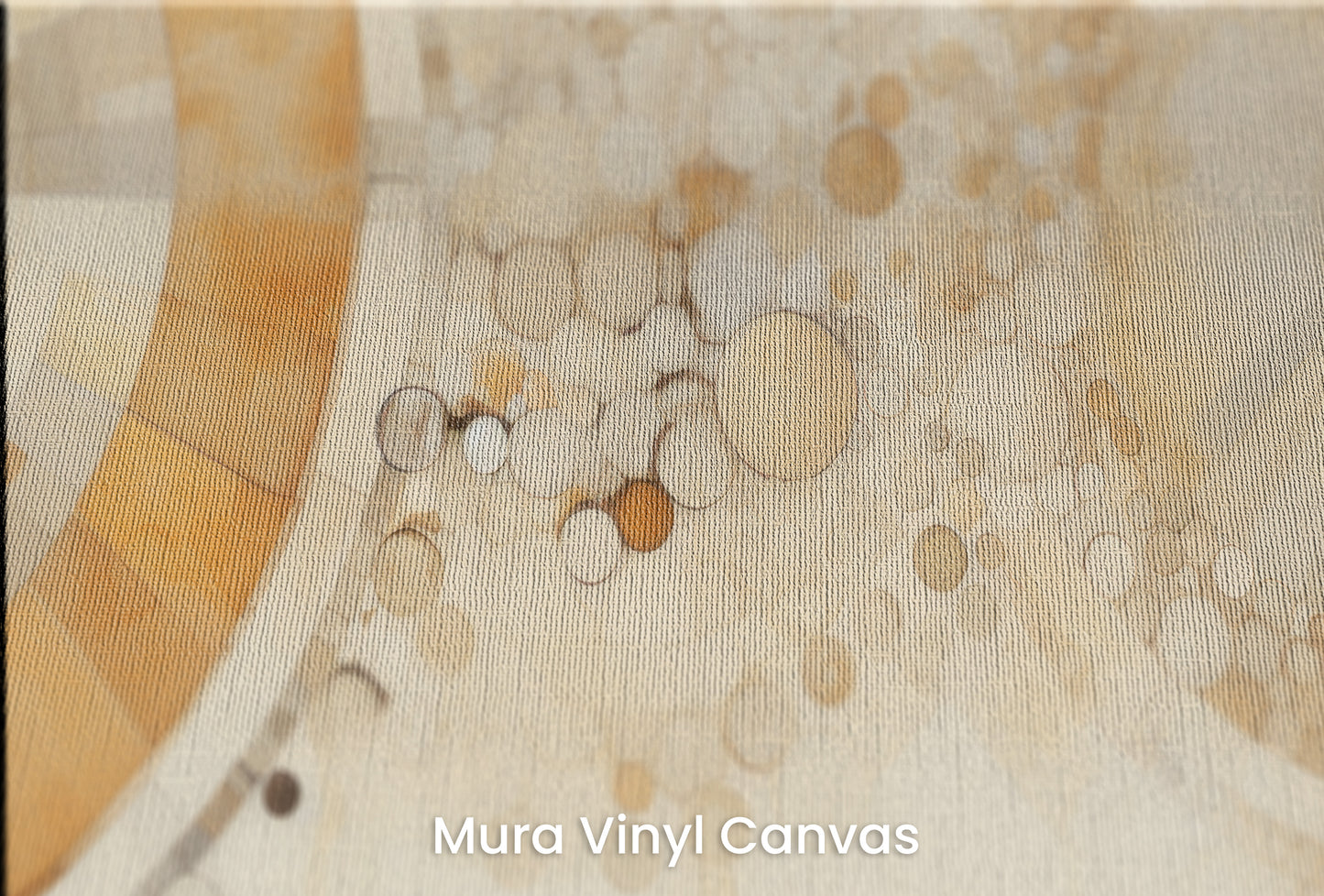 Zbliżenie na artystyczną fototapetę o nazwie ETHEREAL SPHERES AND RINGS na podłożu Mura Vinyl Canvas - faktura naturalnego płótna.