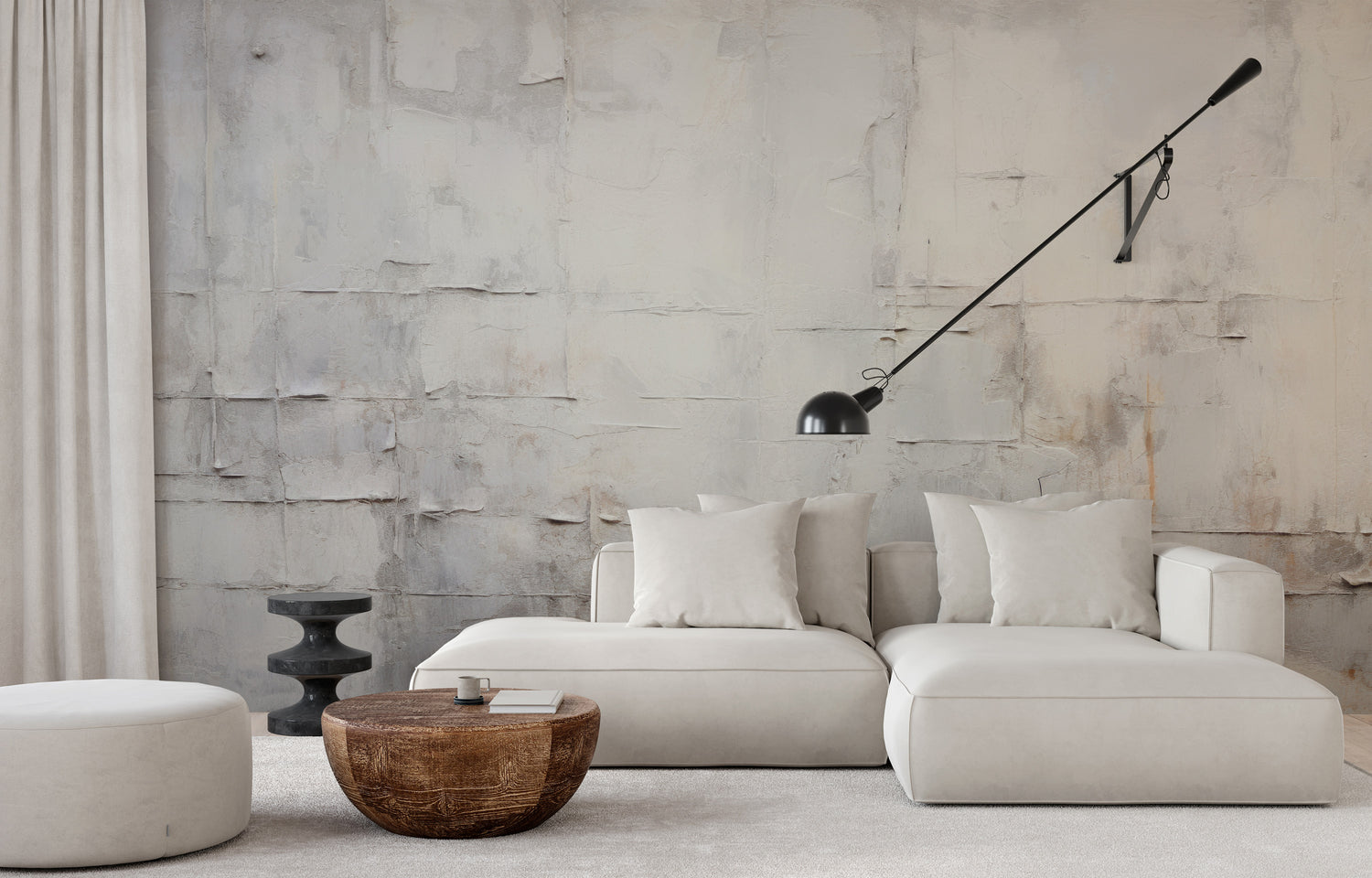 Wzór fototapety artystycznej o nazwie ANCIENT WALLS pokazanej w aranżacji wnętrza.