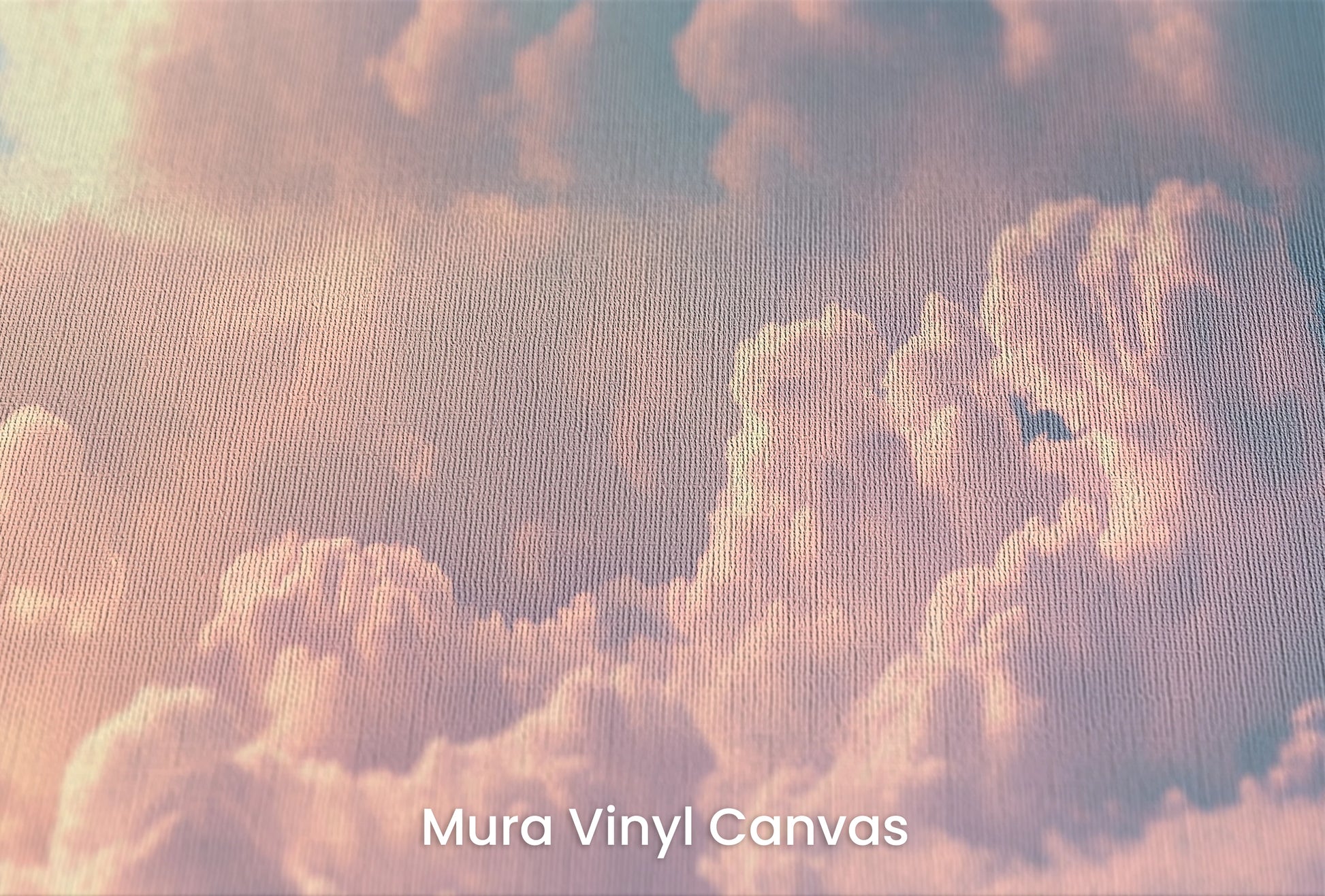 Zbliżenie na artystyczną fototapetę o nazwie Azure Canvas na podłożu Mura Vinyl Canvas - faktura naturalnego płótna.