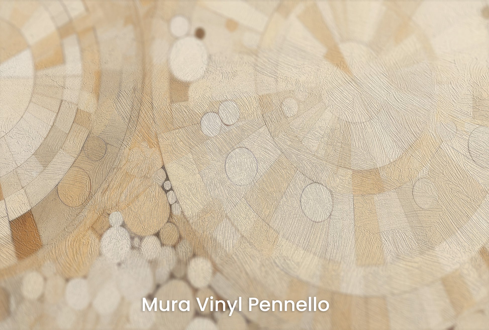 Zbliżenie na artystyczną fototapetę o nazwie SUNSTONE RADIANCE PATTERN na podłożu Mura Vinyl Pennello - faktura pociągnięć pędzla malarskiego.