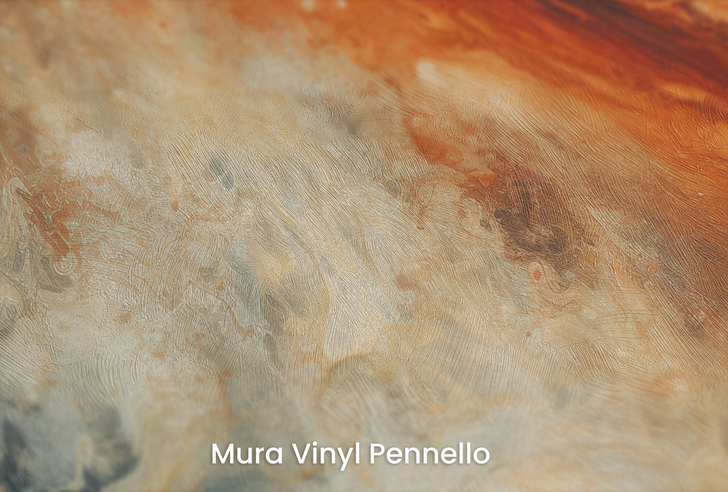 Zbliżenie na artystyczną fototapetę o nazwie Jupiter's Storm na podłożu Mura Vinyl Pennello - faktura pociągnięć pędzla malarskiego.