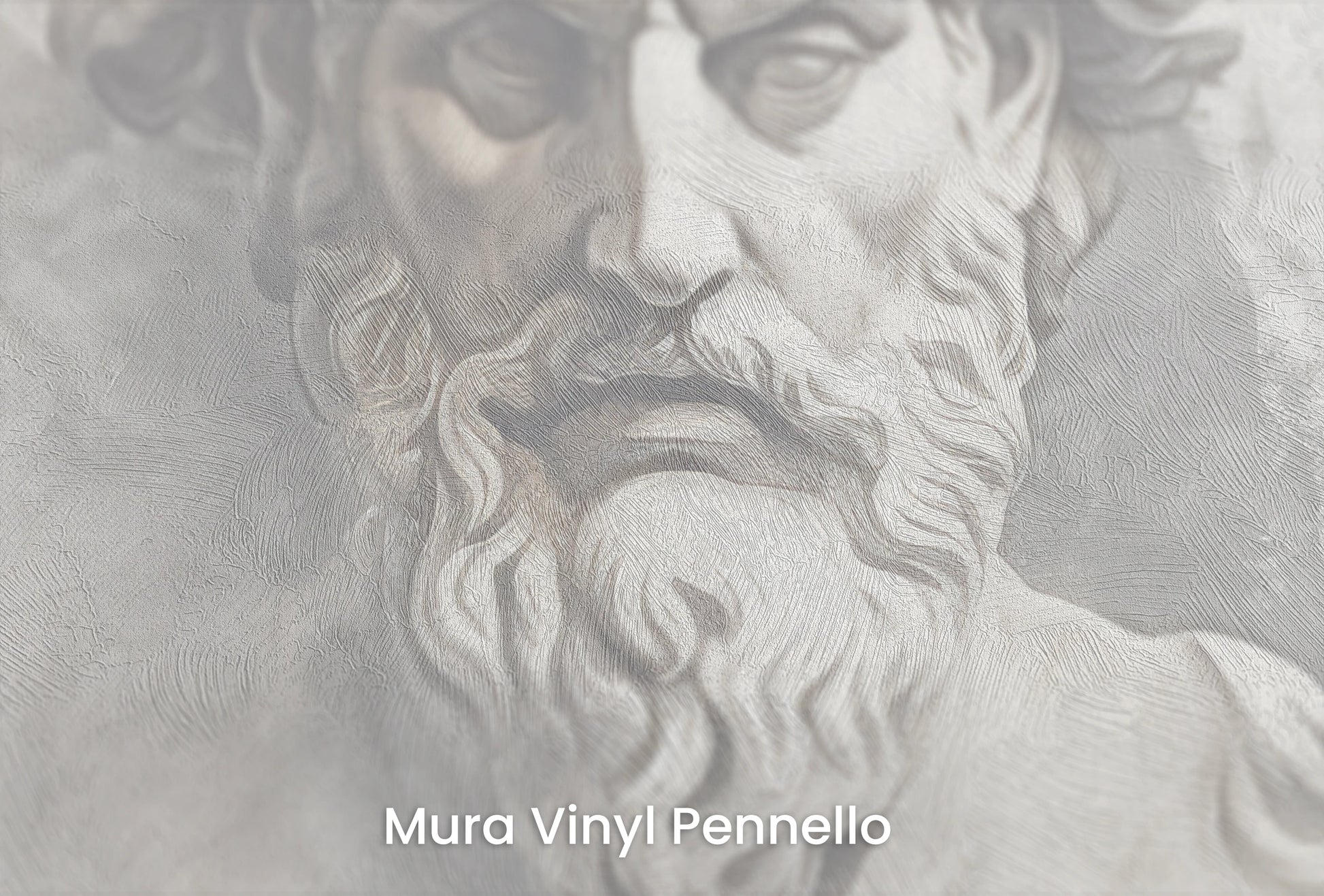 Zbliżenie na artystyczną fototapetę o nazwie Zeus's Majesty na podłożu Mura Vinyl Pennello - faktura pociągnięć pędzla malarskiego.