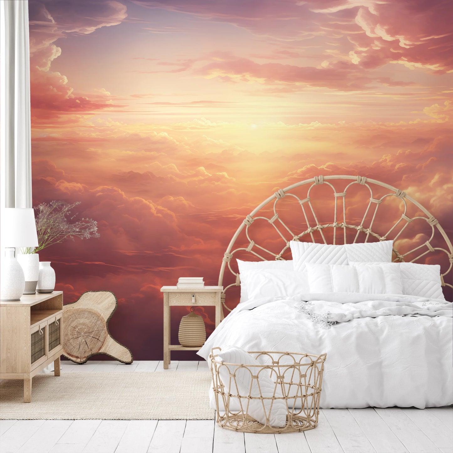 Fototapeta malowana o nazwie Sunset Symphony pokazana w aranżacji wnętrza.