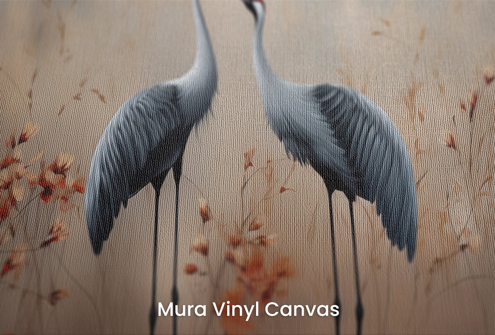 Zbliżenie na artystyczną fototapetę o nazwie Dawn's Embrace na podłożu Mura Vinyl Canvas - faktura naturalnego płótna.