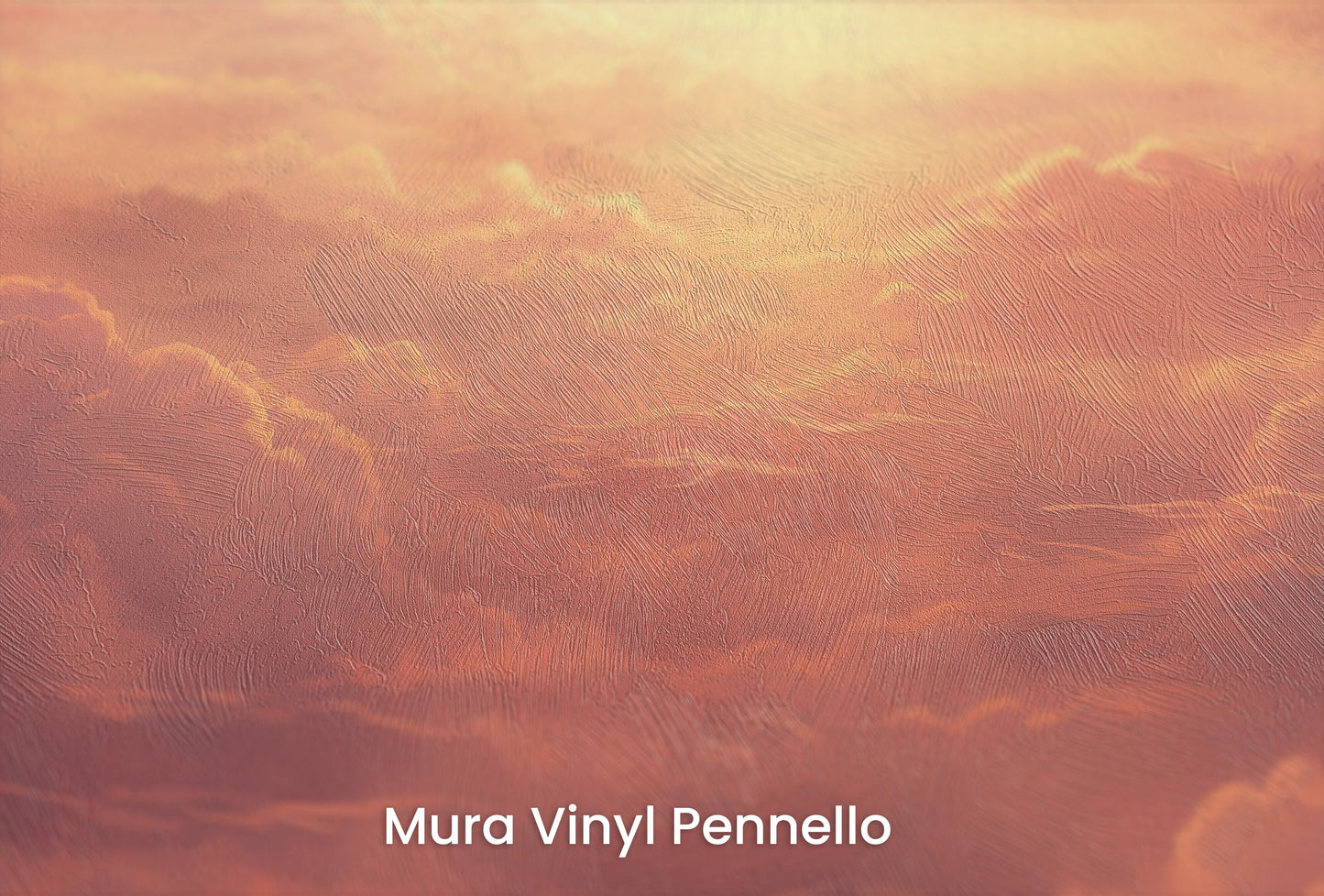 Zbliżenie na artystyczną fototapetę o nazwie Sunset Symphony na podłożu Mura Vinyl Pennello - faktura pociągnięć pędzla malarskiego.