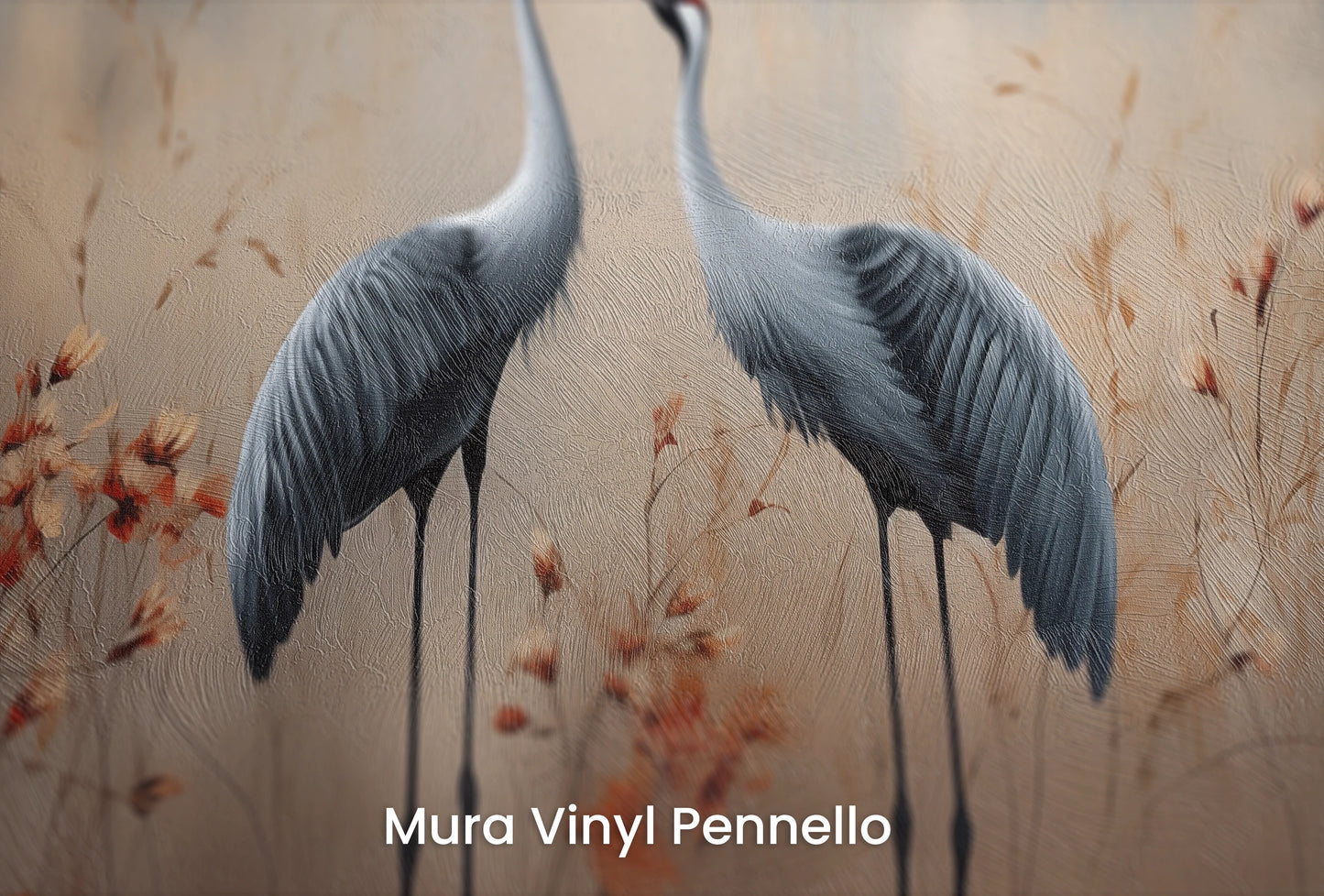 Zbliżenie na artystyczną fototapetę o nazwie Dawn's Embrace na podłożu Mura Vinyl Pennello - faktura pociągnięć pędzla malarskiego.