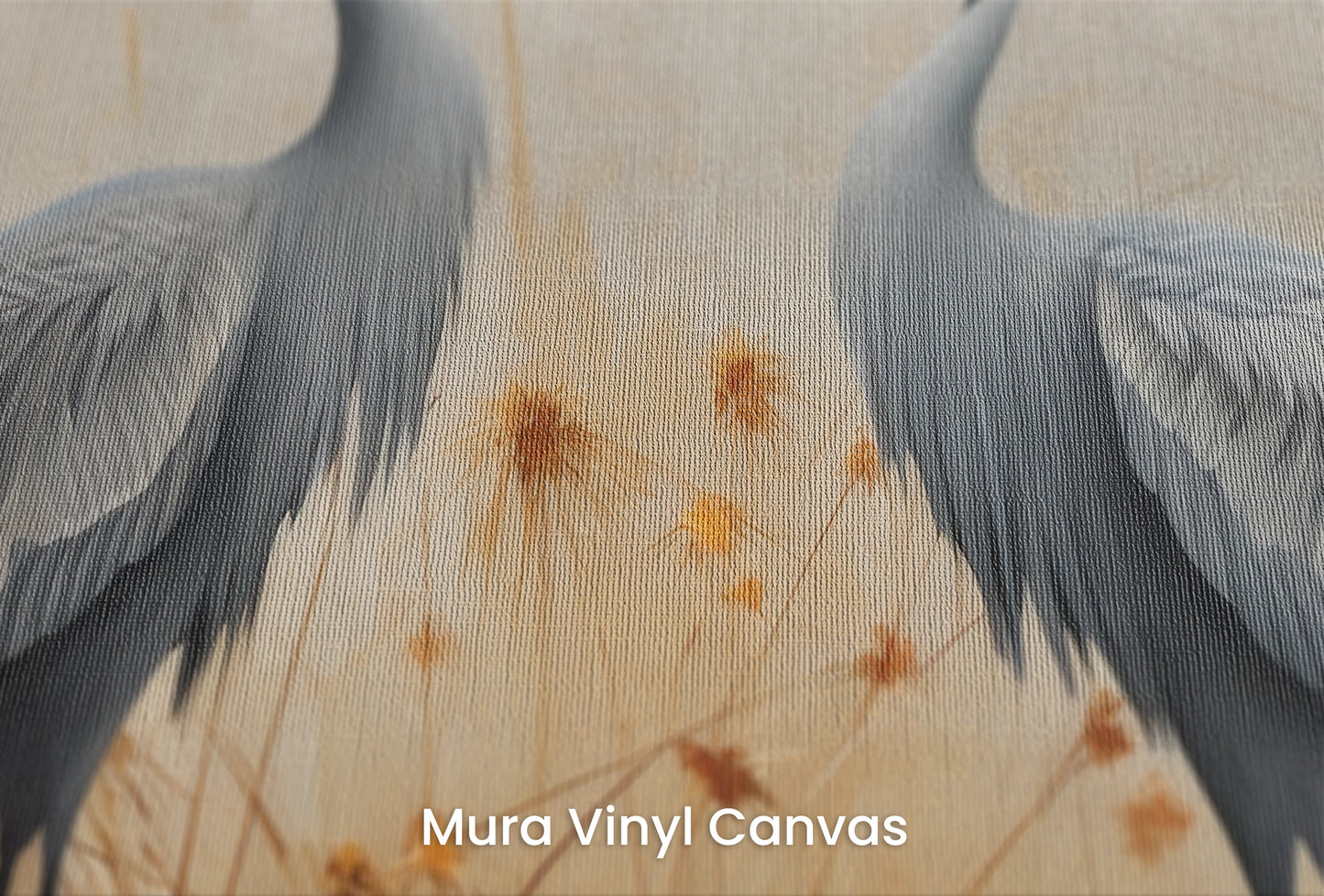 Zbliżenie na artystyczną fototapetę o nazwie Morning Calm na podłożu Mura Vinyl Canvas - faktura naturalnego płótna.