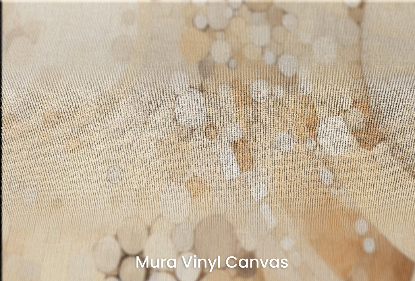 Zbliżenie na artystyczną fototapetę o nazwie NEUTRAL TONAL ORBITAL BLEND na podłożu Mura Vinyl Canvas - faktura naturalnego płótna.
