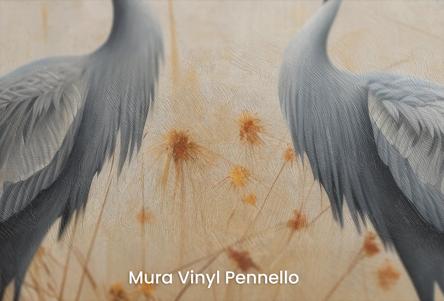 Zbliżenie na artystyczną fototapetę o nazwie Morning Calm na podłożu Mura Vinyl Pennello - faktura pociągnięć pędzla malarskiego.