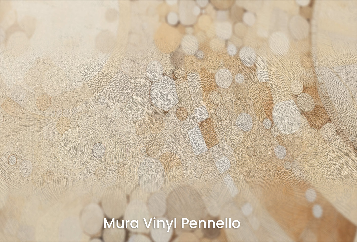 Zbliżenie na artystyczną fototapetę o nazwie NEUTRAL TONAL ORBITAL BLEND na podłożu Mura Vinyl Pennello - faktura pociągnięć pędzla malarskiego.