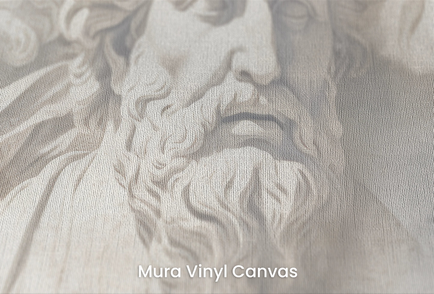 Zbliżenie na artystyczną fototapetę o nazwie Meditation of Heraclitus na podłożu Mura Vinyl Canvas - faktura naturalnego płótna.