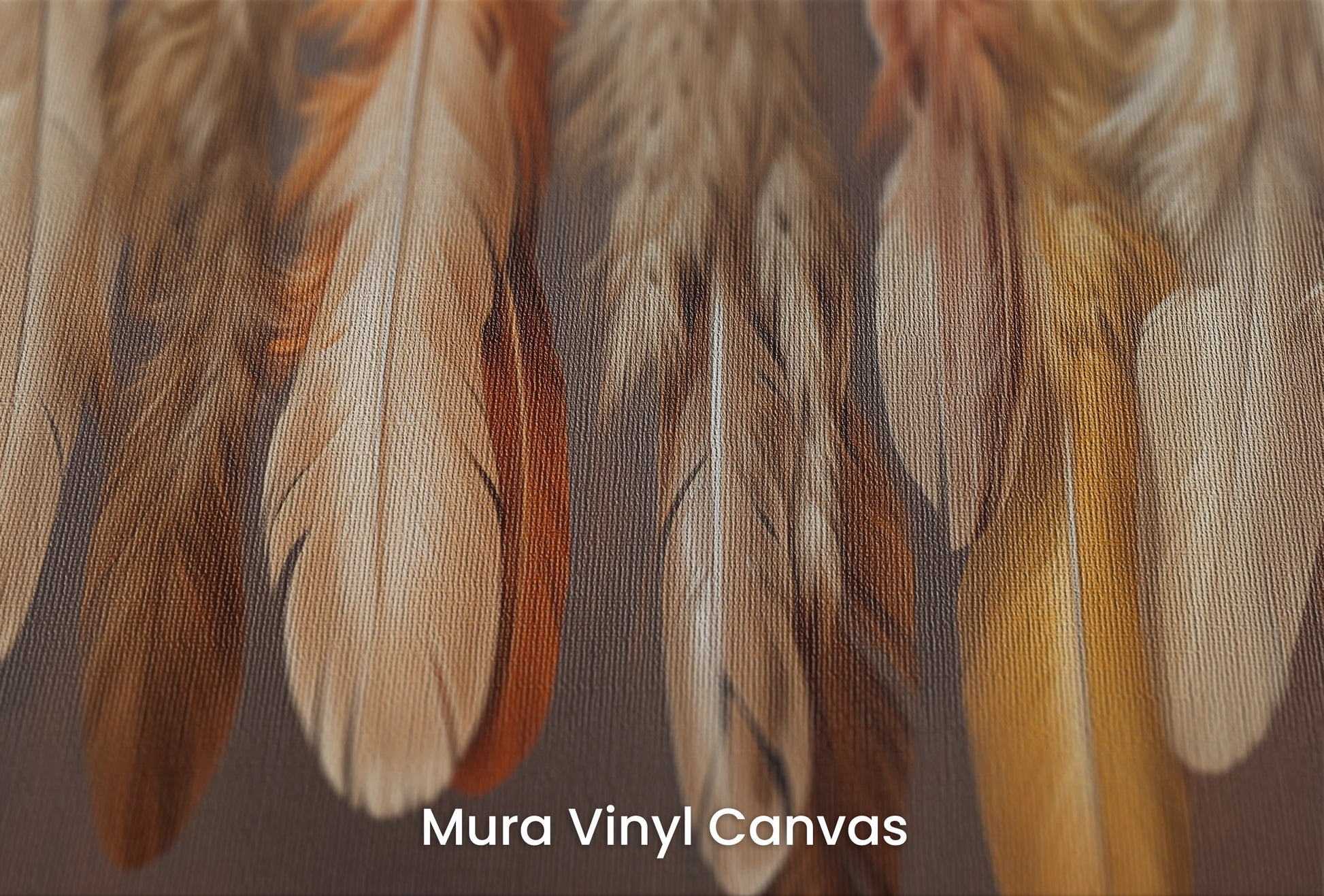 Zbliżenie na artystyczną fototapetę o nazwie Tawny Harmony na podłożu Mura Vinyl Canvas - faktura naturalnego płótna.