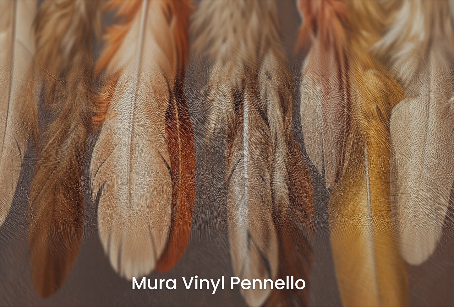 Zbliżenie na artystyczną fototapetę o nazwie Tawny Harmony na podłożu Mura Vinyl Pennello - faktura pociągnięć pędzla malarskiego.