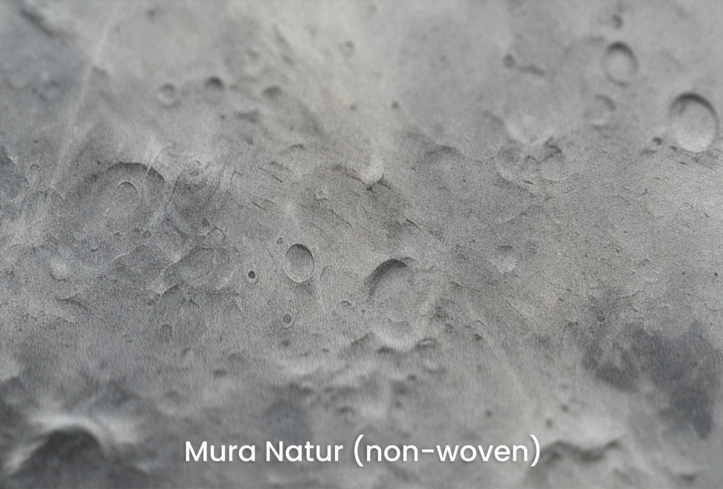 Zbliżenie na artystyczną fototapetę o nazwie Lunar Craters na podłożu Mura Natur (non-woven) - naturalne i ekologiczne podłoże.