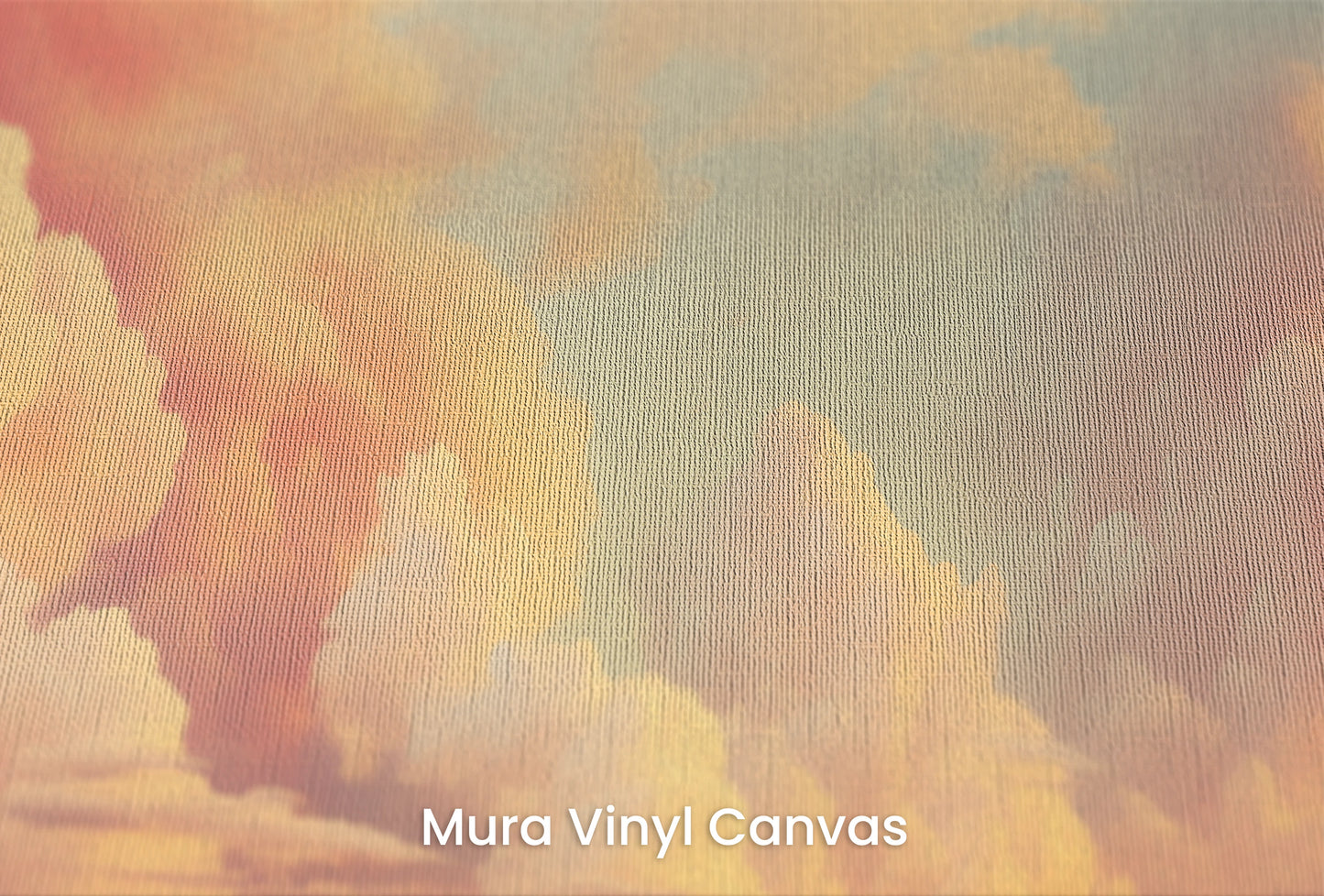 Zbliżenie na artystyczną fototapetę o nazwie Cotton Clouds na podłożu Mura Vinyl Canvas - faktura naturalnego płótna.