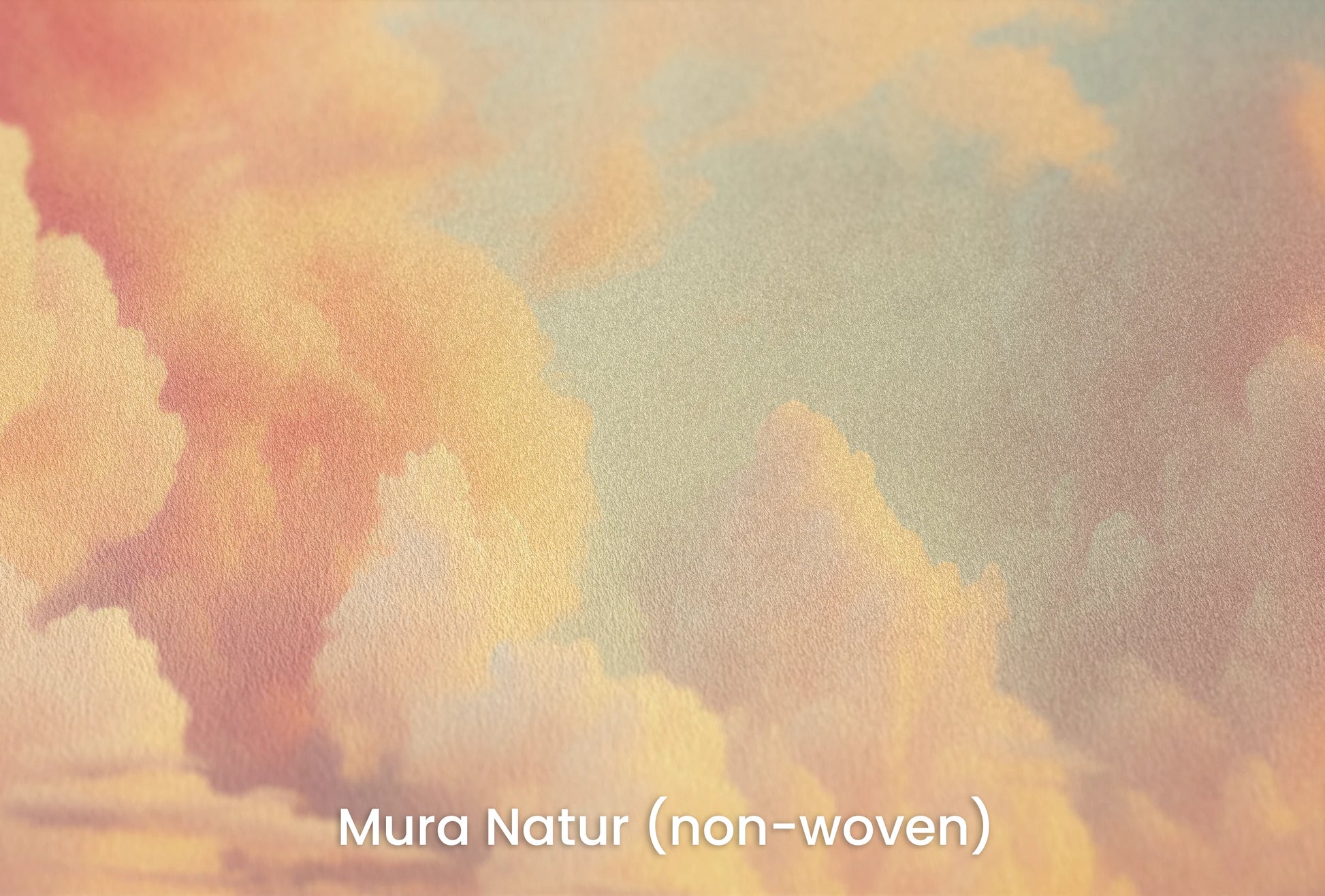 Zbliżenie na artystyczną fototapetę o nazwie Cotton Clouds na podłożu Mura Natur (non-woven) - naturalne i ekologiczne podłoże.
