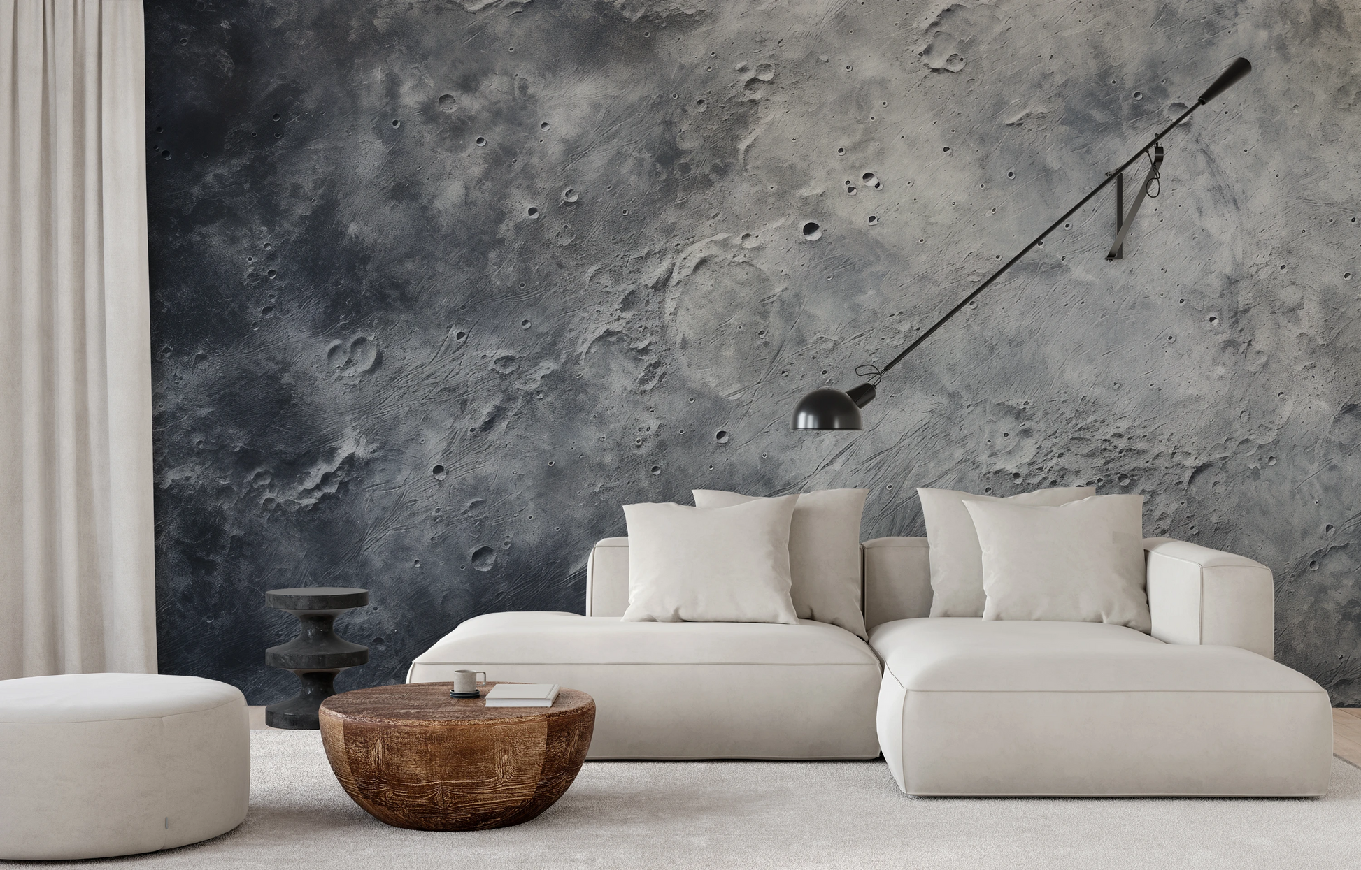 Wzór fototapety malowanej o nazwie Moonlight Sonata pokazanej w aranżacji wnętrza.