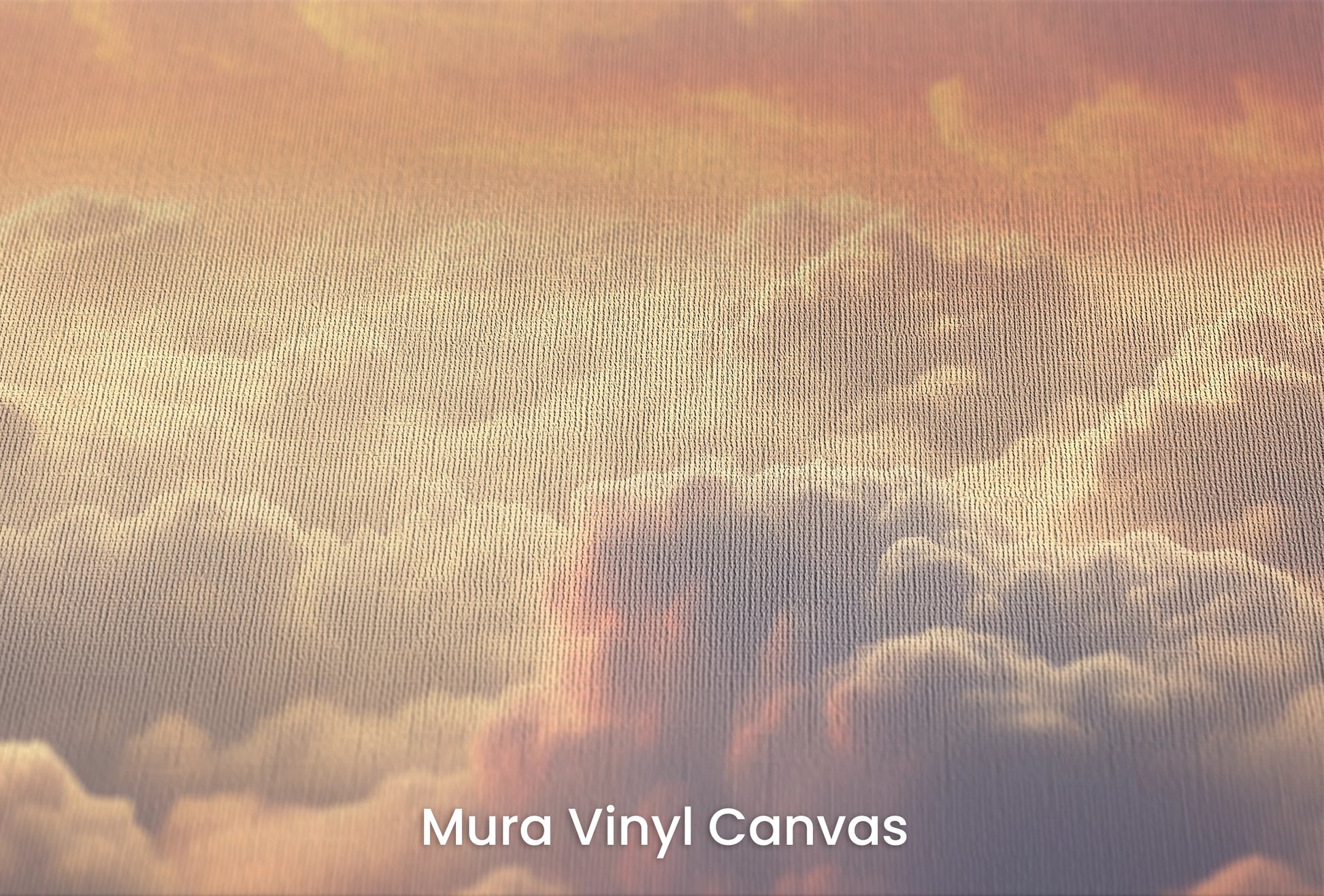 Zbliżenie na artystyczną fototapetę o nazwie Pastel Skies na podłożu Mura Vinyl Canvas - faktura naturalnego płótna.