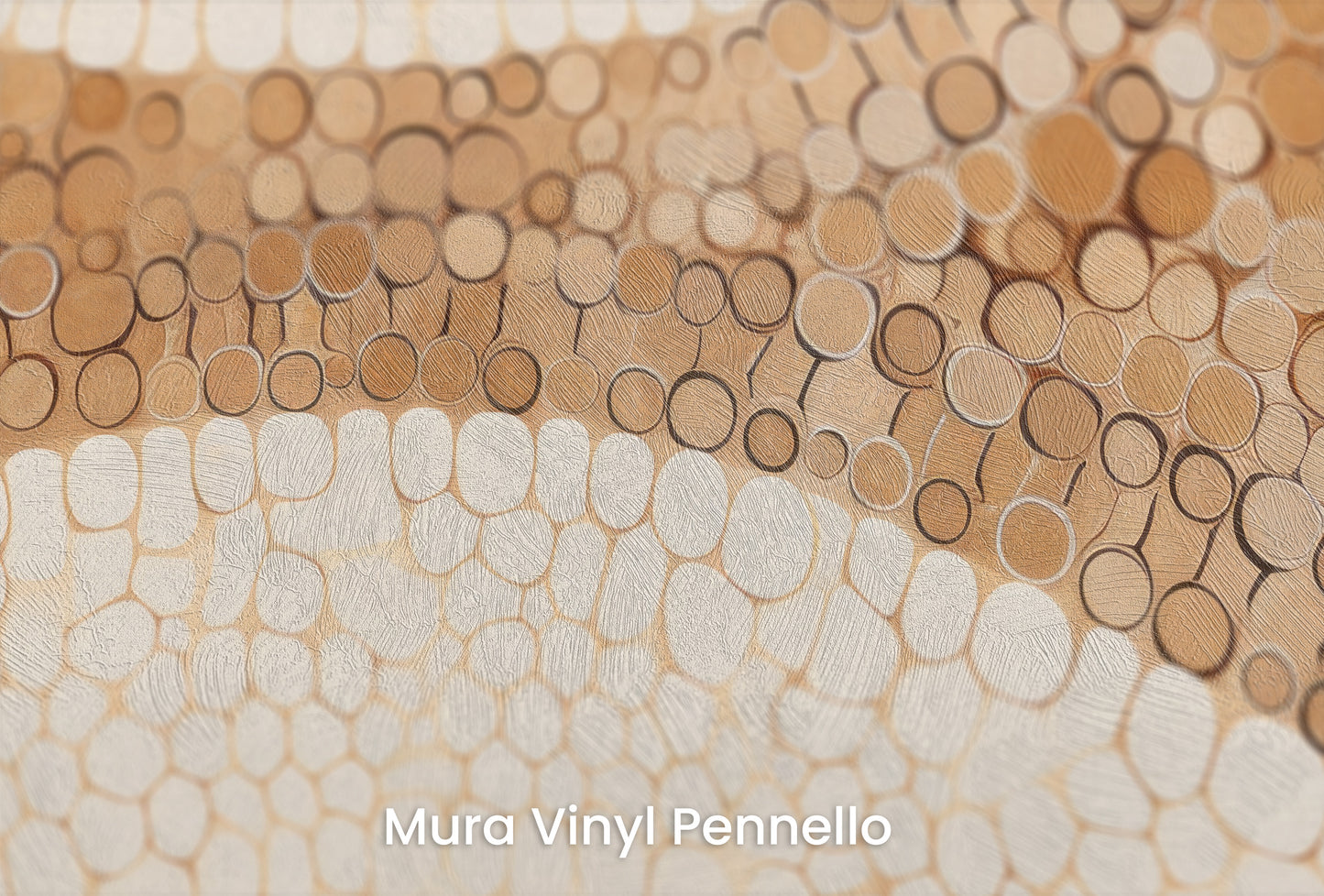 Zbliżenie na artystyczną fototapetę o nazwie CAPPUCCINO SWIRL ABSTRACTION na podłożu Mura Vinyl Pennello - faktura pociągnięć pędzla malarskiego.