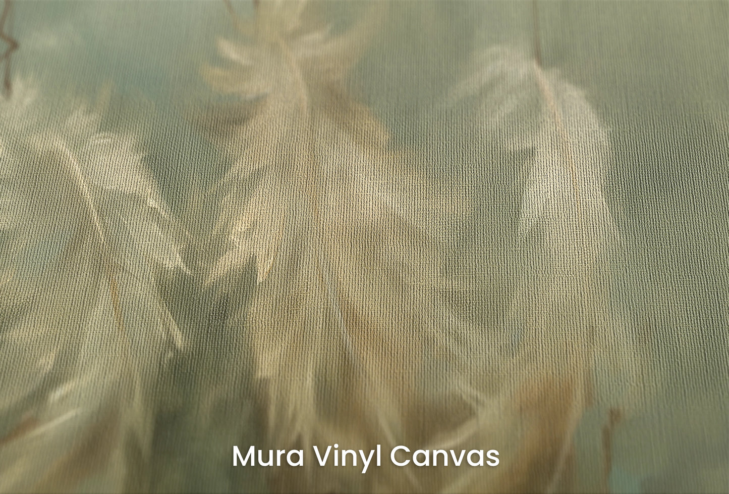 Zbliżenie na artystyczną fototapetę o nazwie Misty Plumes na podłożu Mura Vinyl Canvas - faktura naturalnego płótna.