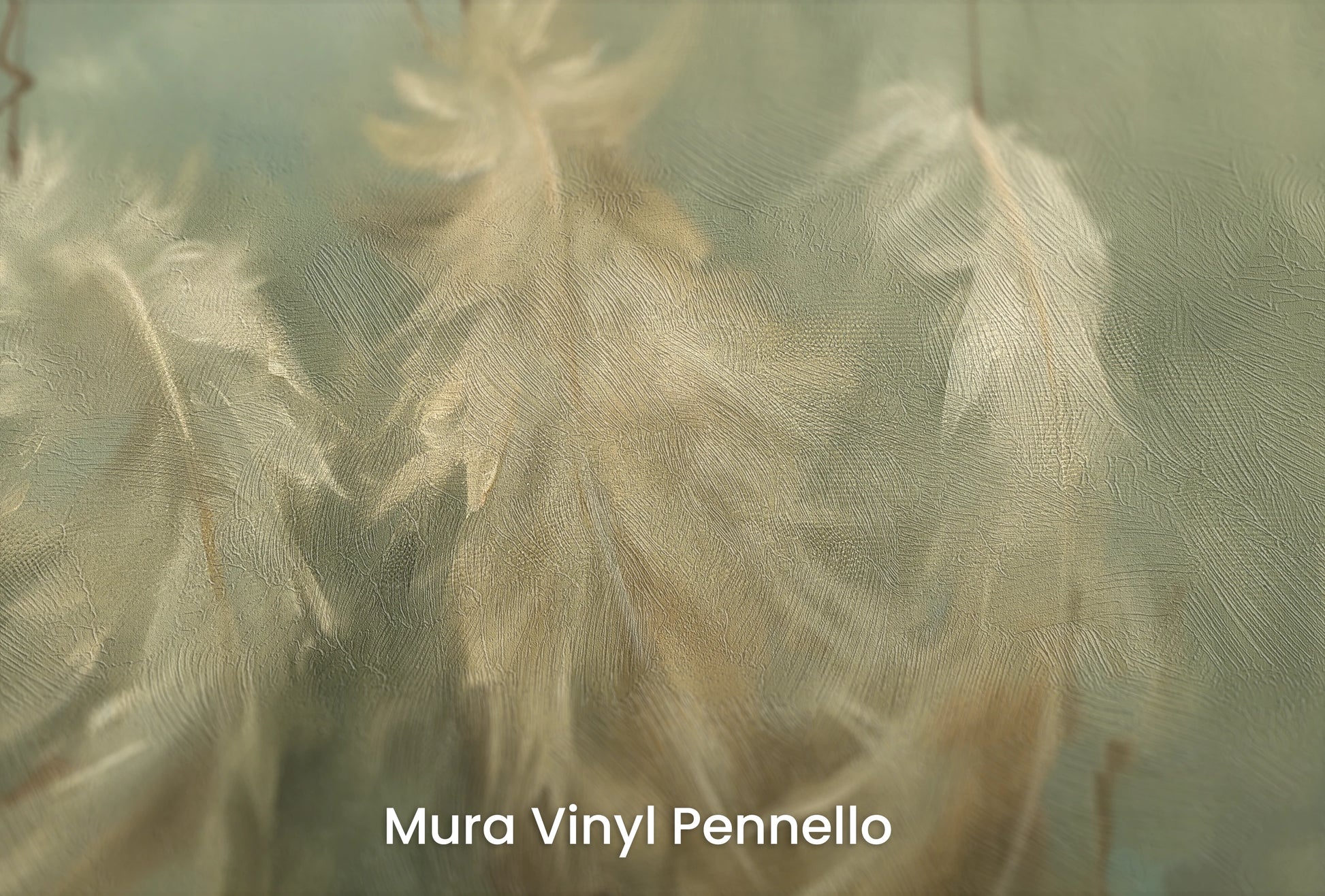 Zbliżenie na artystyczną fototapetę o nazwie Misty Plumes na podłożu Mura Vinyl Pennello - faktura pociągnięć pędzla malarskiego.