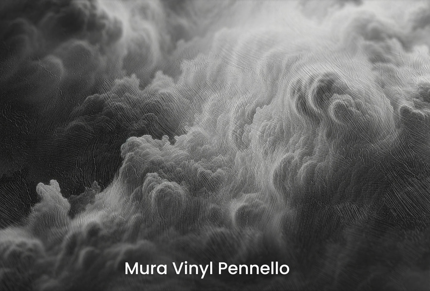 Zbliżenie na artystyczną fototapetę o nazwie Tempest's Might na podłożu Mura Vinyl Pennello - faktura pociągnięć pędzla malarskiego.