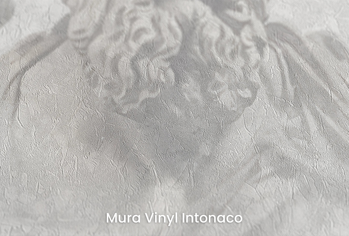 Zbliżenie na artystyczną fototapetę o nazwie Poseidon's Realm na podłożu Mura Vinyl Intonaco - struktura tartego tynku.