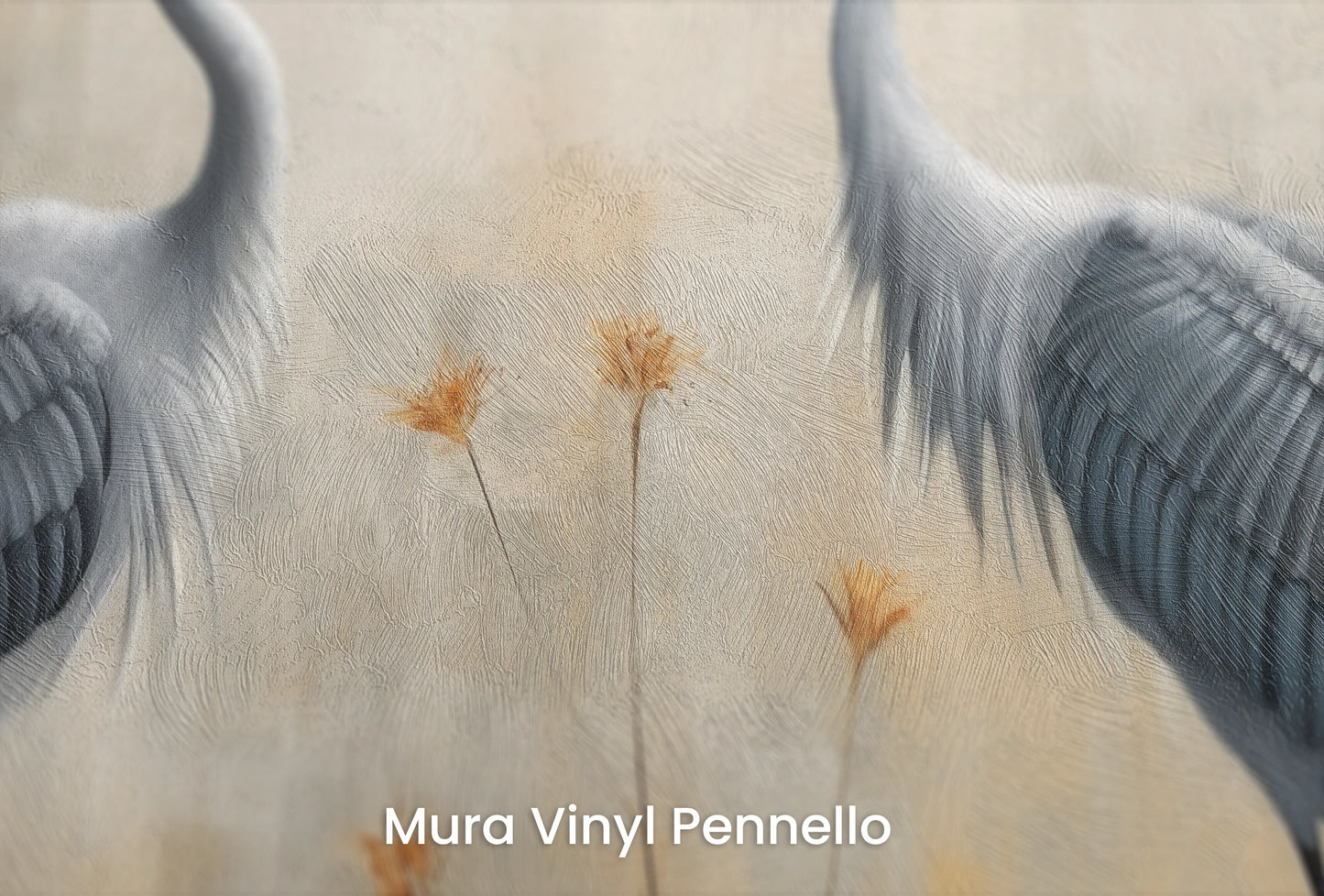 Zbliżenie na artystyczną fototapetę o nazwie Golden Gaze na podłożu Mura Vinyl Pennello - faktura pociągnięć pędzla malarskiego.
