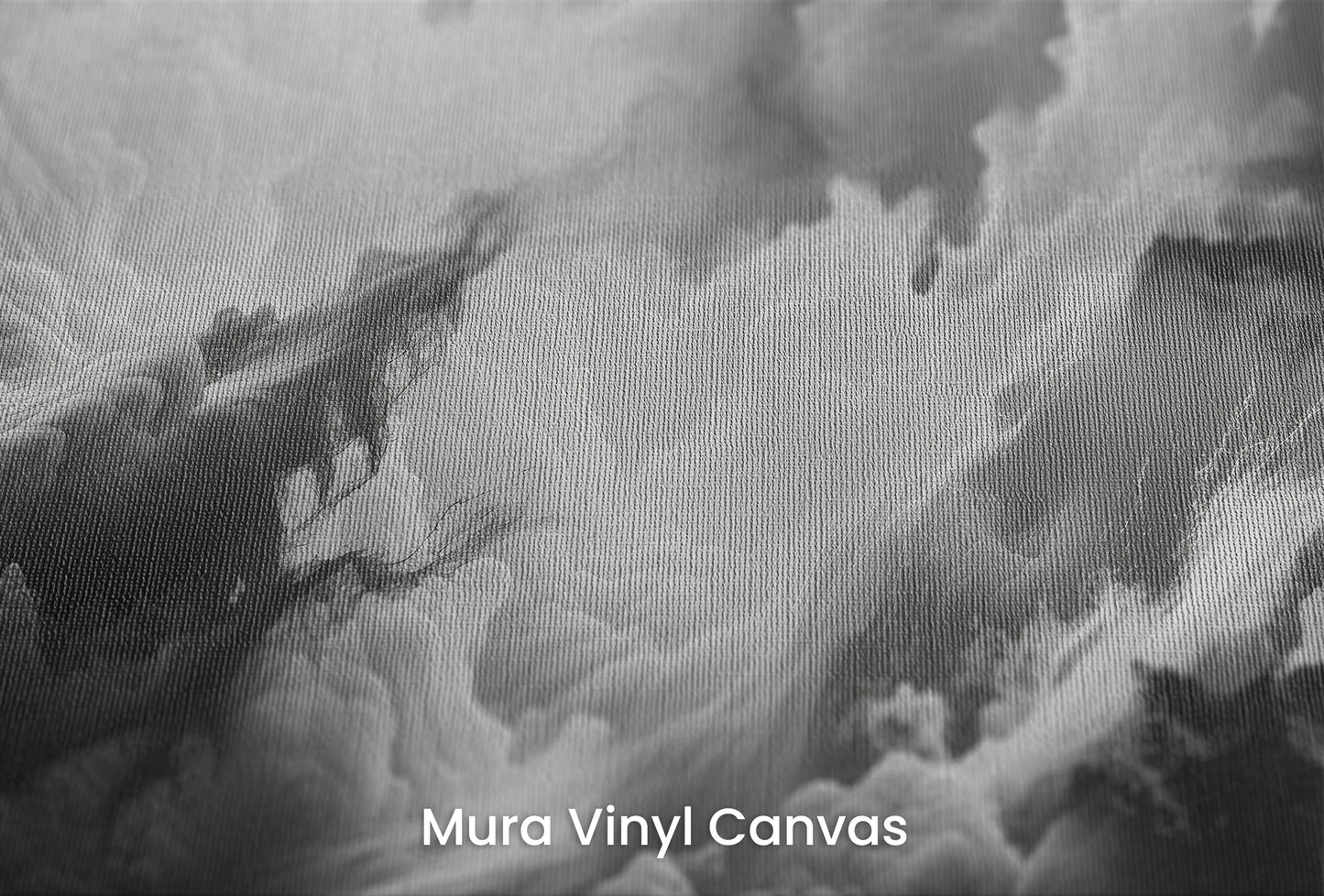 Zbliżenie na artystyczną fototapetę o nazwie Luminous Chaos na podłożu Mura Vinyl Canvas - faktura naturalnego płótna.