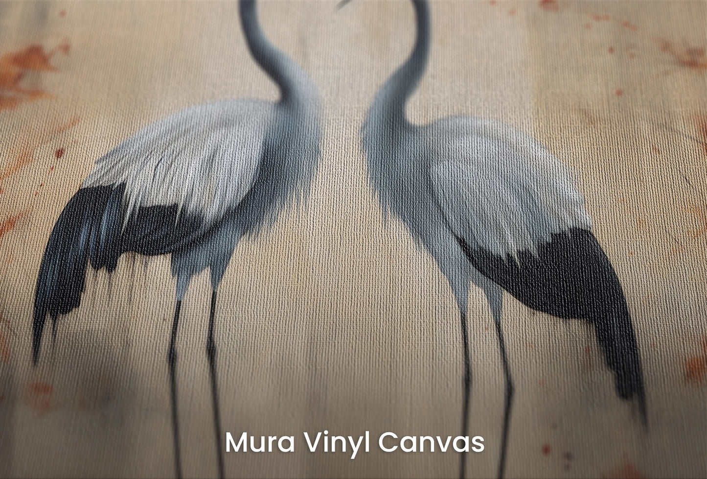 Zbliżenie na artystyczną fototapetę o nazwie Eternal Waltz na podłożu Mura Vinyl Canvas - faktura naturalnego płótna.