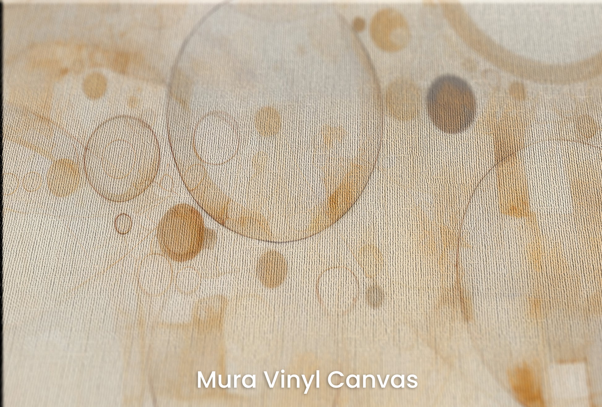 Zbliżenie na artystyczną fototapetę o nazwie CIRCULAR WHISPERS na podłożu Mura Vinyl Canvas - faktura naturalnego płótna.
