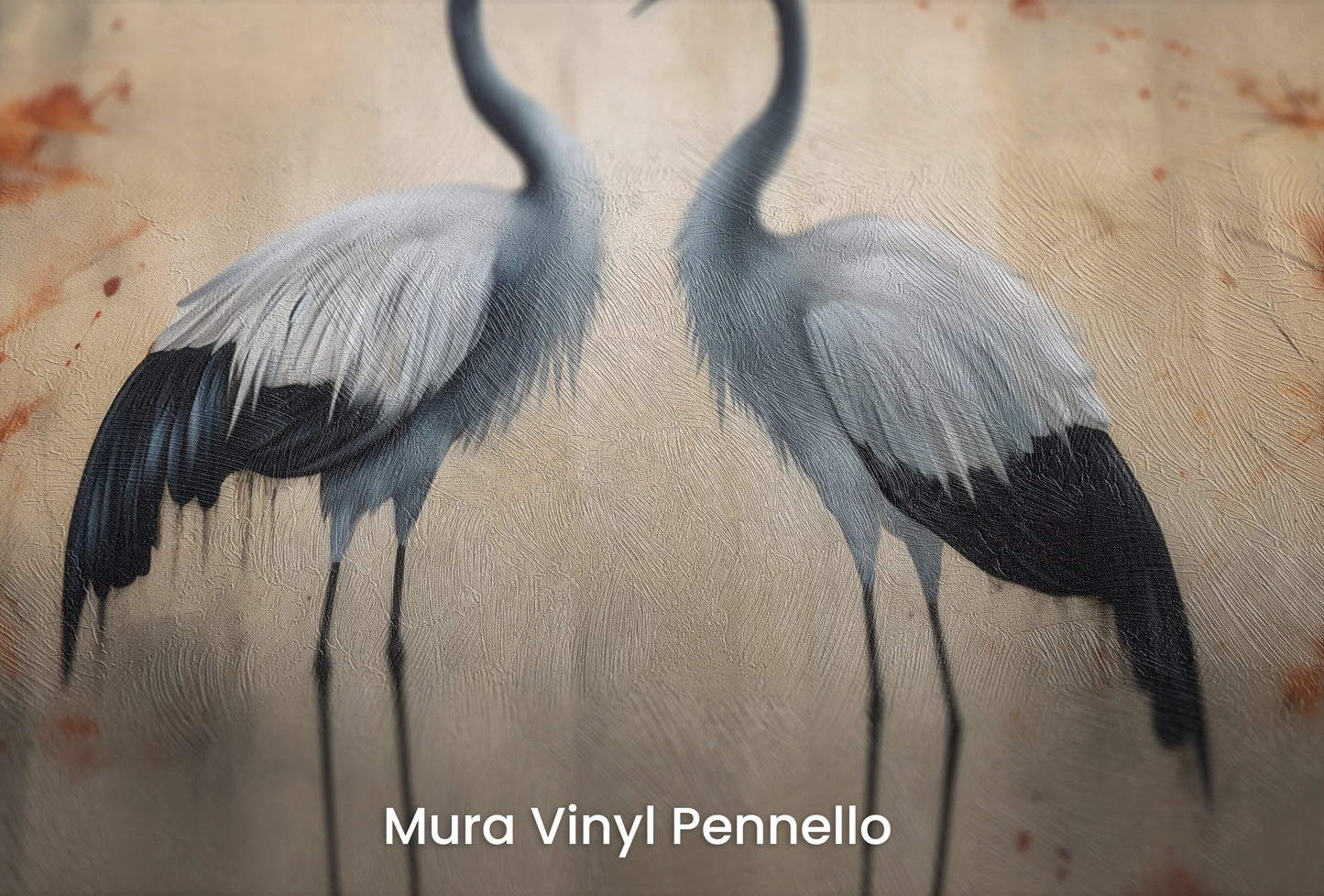 Zbliżenie na artystyczną fototapetę o nazwie Eternal Waltz na podłożu Mura Vinyl Pennello - faktura pociągnięć pędzla malarskiego.