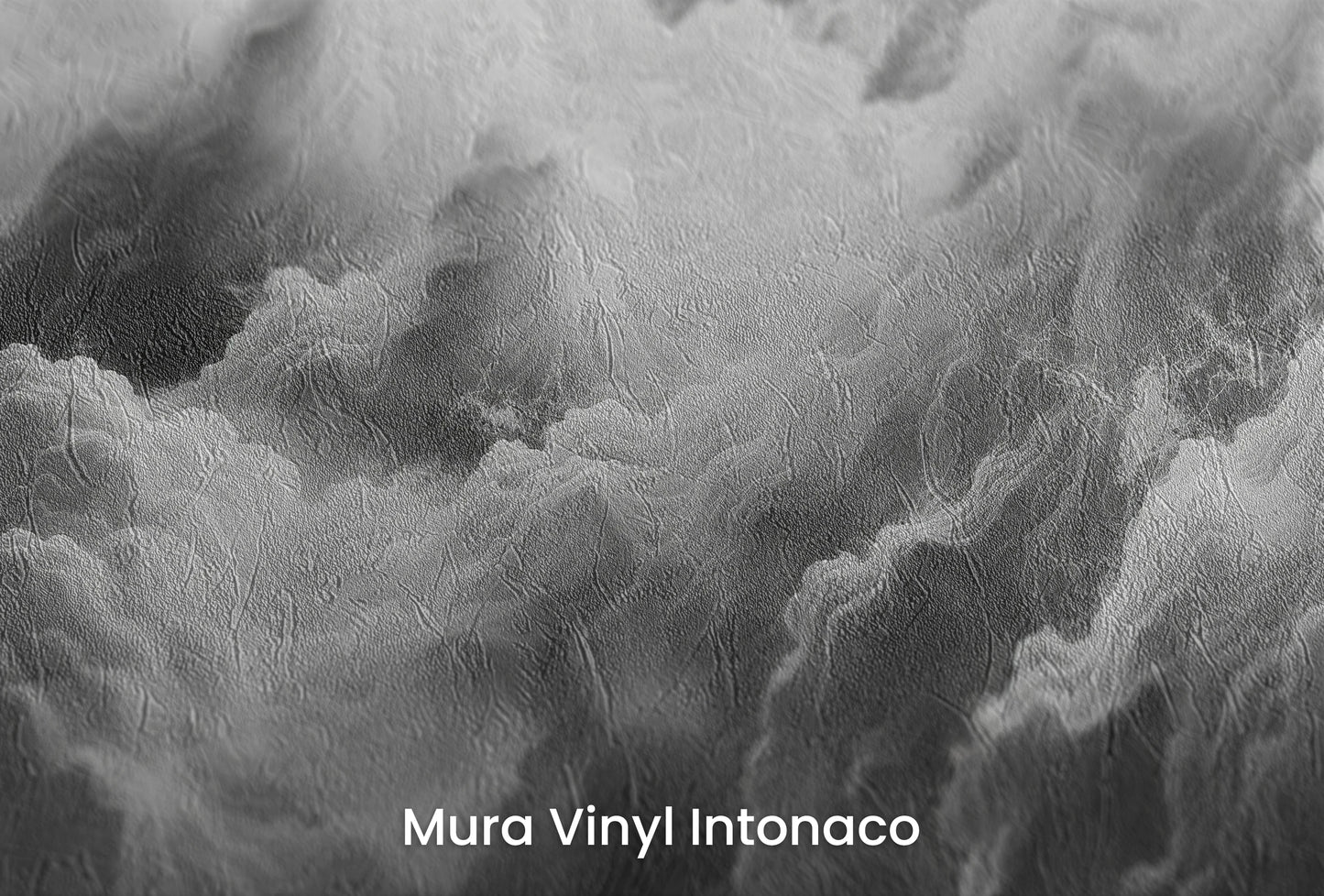 Zbliżenie na artystyczną fototapetę o nazwie Ethereal Stratus na podłożu Mura Vinyl Intonaco - struktura tartego tynku.