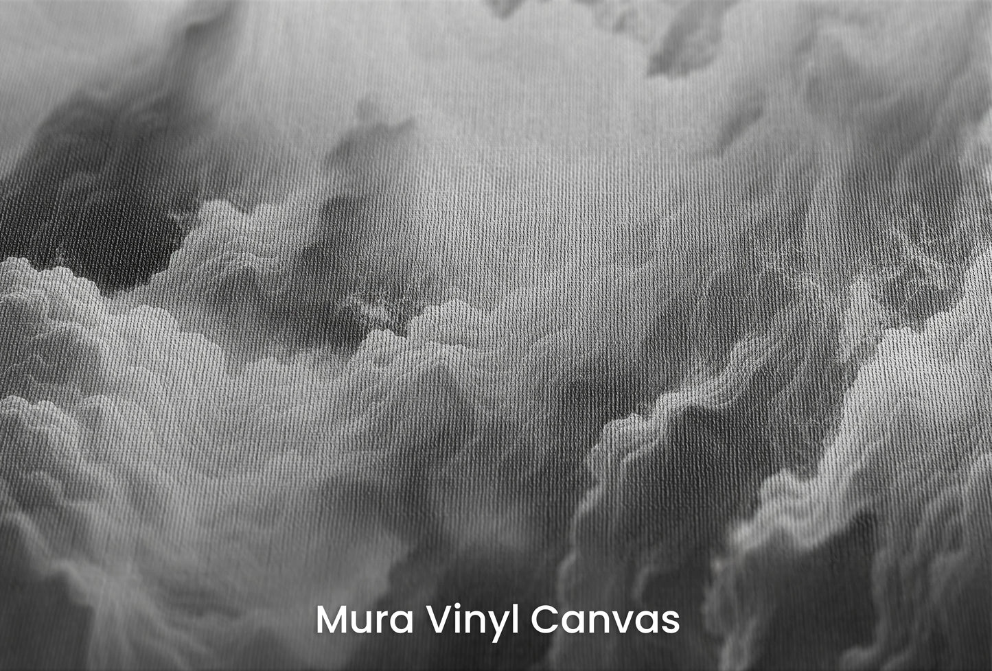 Zbliżenie na artystyczną fototapetę o nazwie Ethereal Stratus na podłożu Mura Vinyl Canvas - faktura naturalnego płótna.
