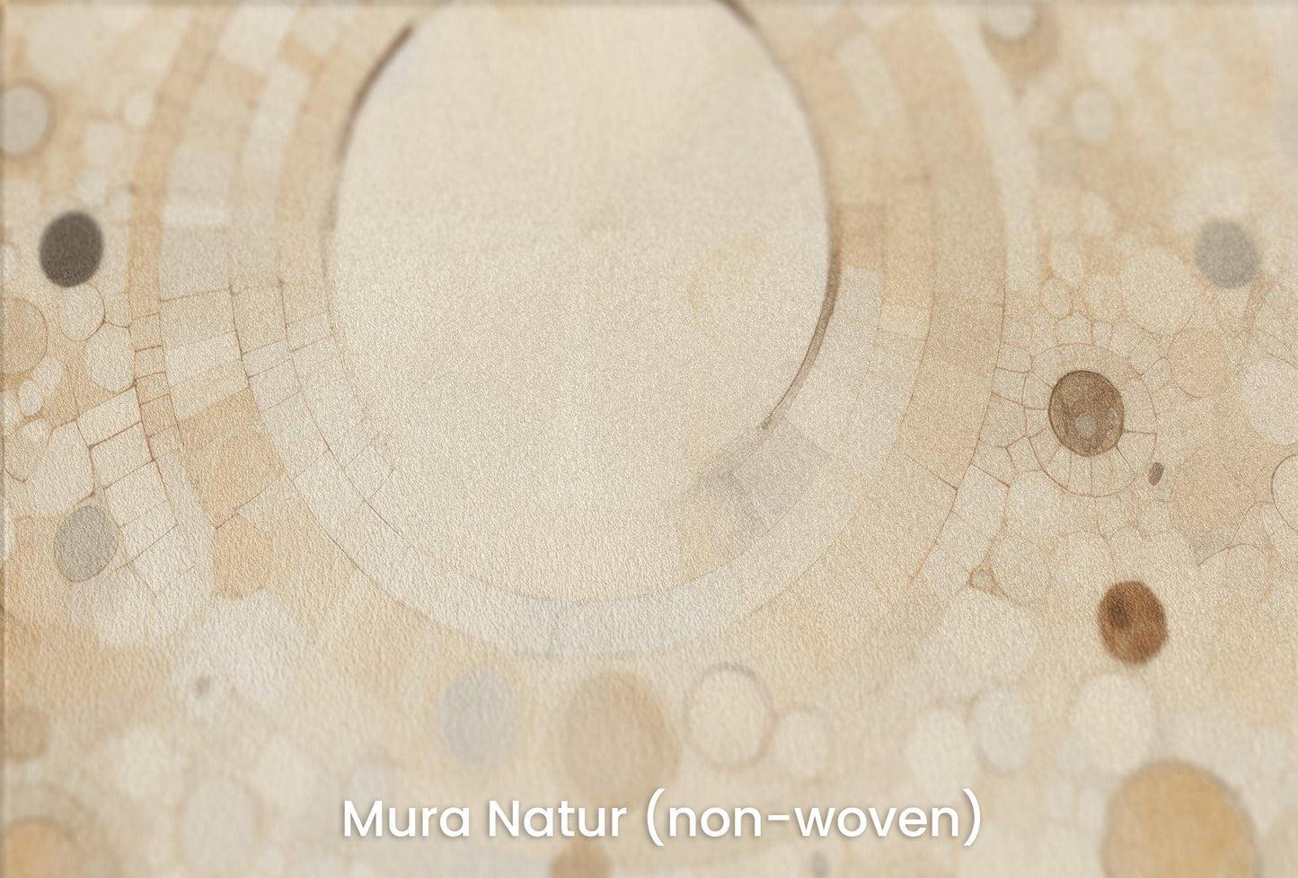 Zbliżenie na artystyczną fototapetę o nazwie HARMONY CIRCLES na podłożu Mura Natur (non-woven) - naturalne i ekologiczne podłoże.