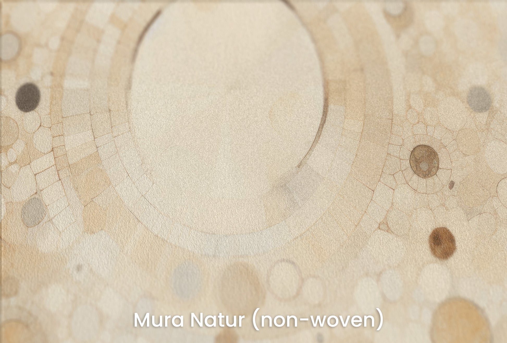 Zbliżenie na artystyczną fototapetę o nazwie HARMONY CIRCLES na podłożu Mura Natur (non-woven) - naturalne i ekologiczne podłoże.