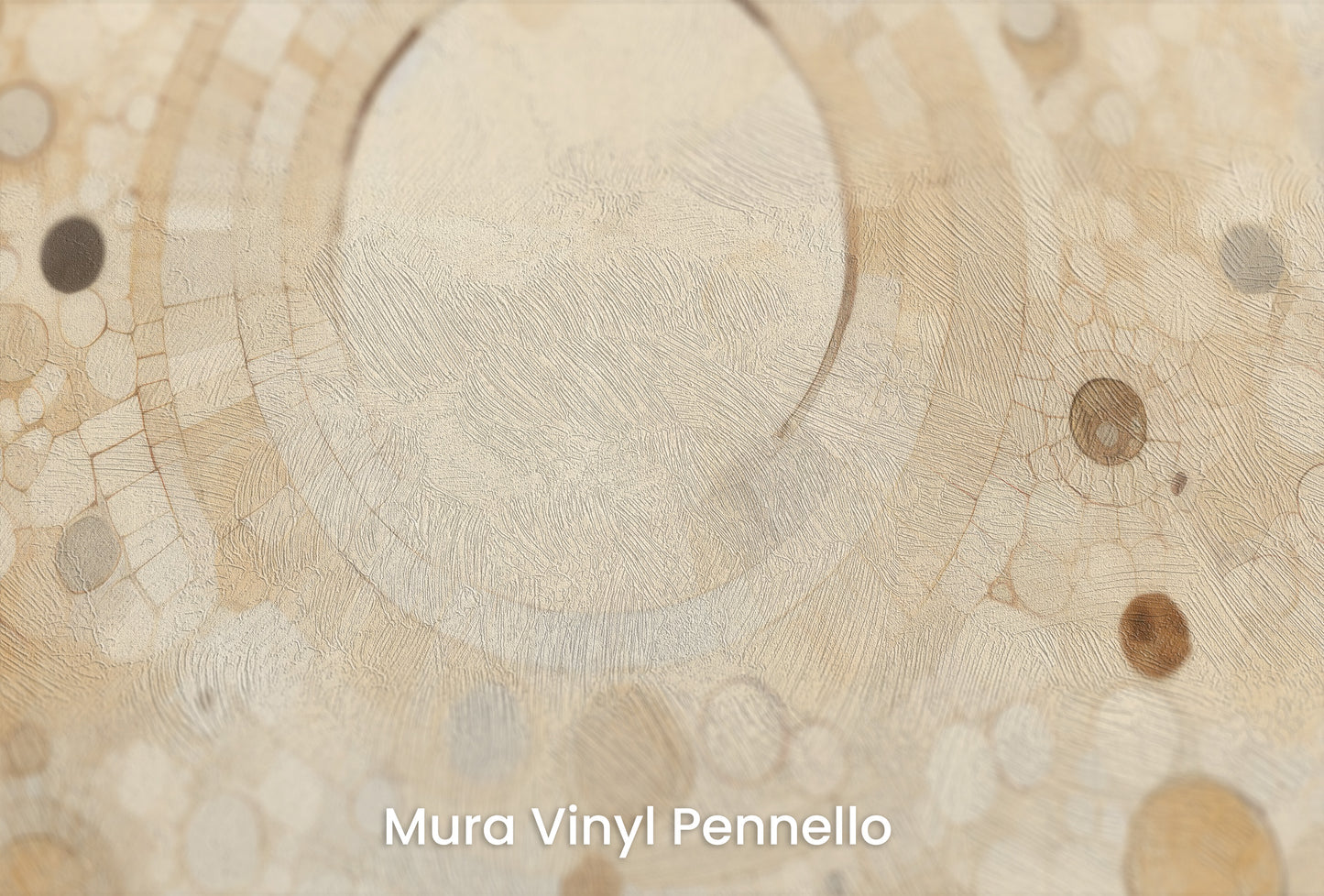 Zbliżenie na artystyczną fototapetę o nazwie HARMONY CIRCLES na podłożu Mura Vinyl Pennello - faktura pociągnięć pędzla malarskiego.