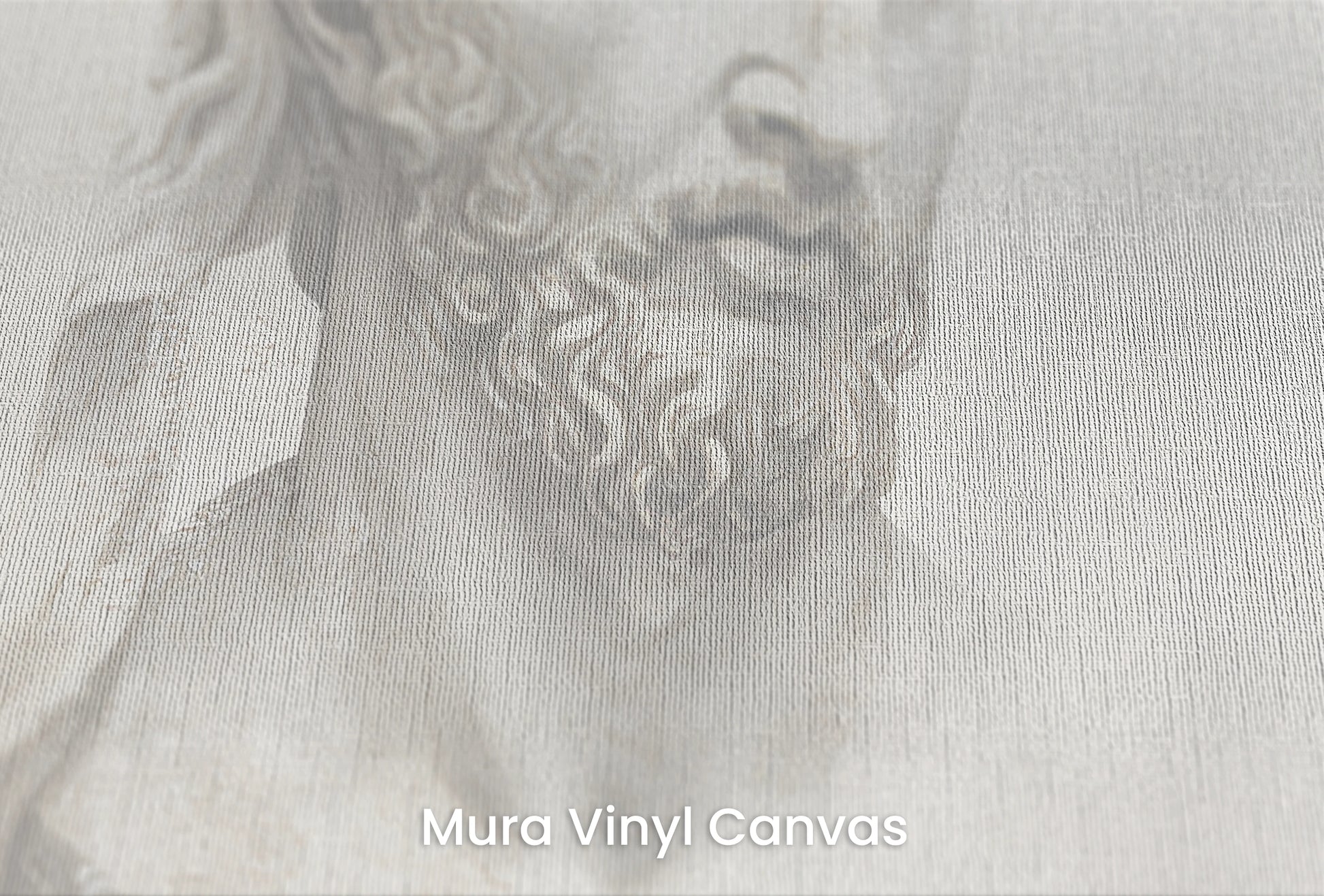 Zbliżenie na artystyczną fototapetę o nazwie Hera's Gaze na podłożu Mura Vinyl Canvas - faktura naturalnego płótna.